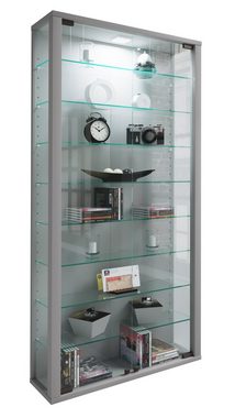 VCM Standvitrine Holz Glas Stand Vitrine Sammelvitrine Lumo Maxi