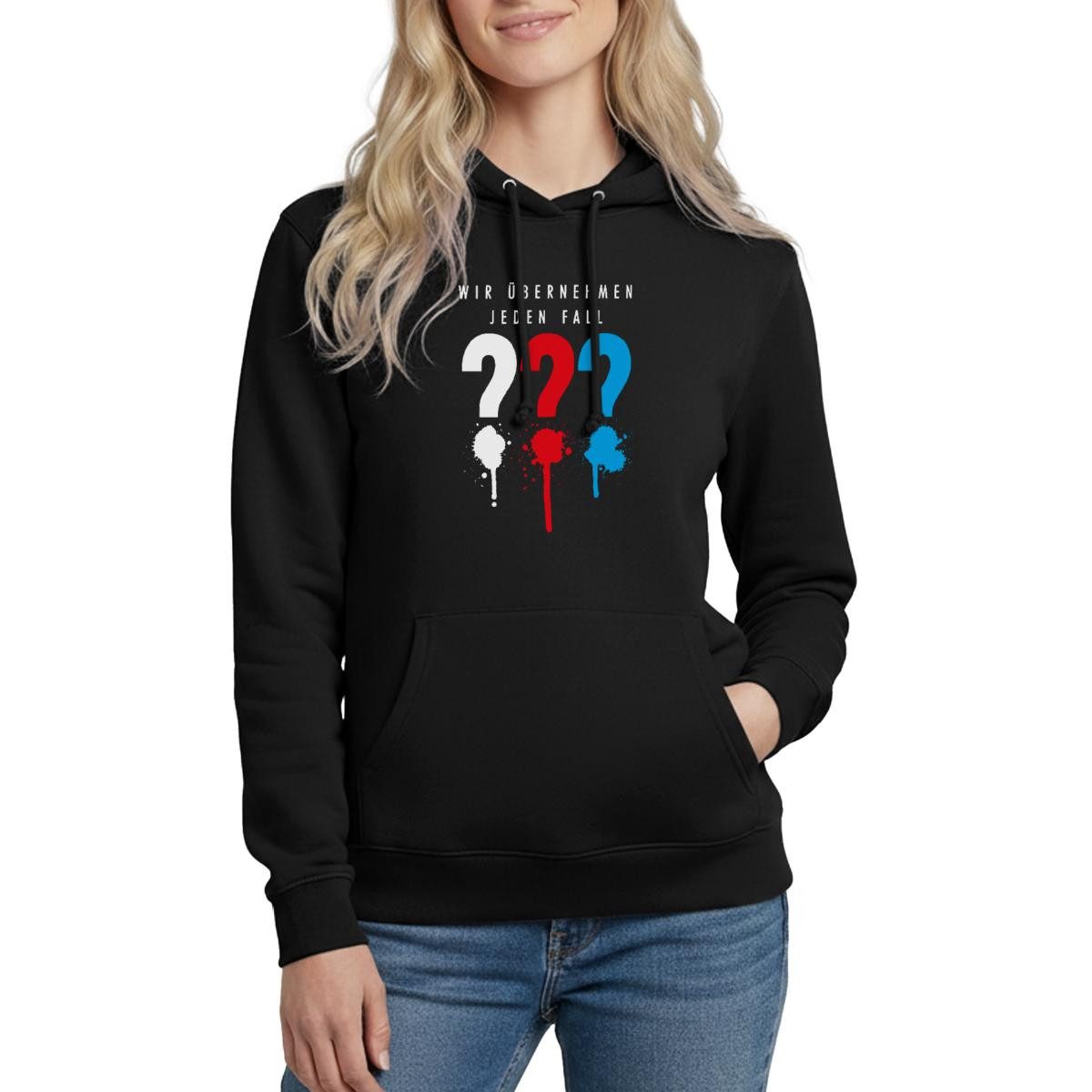 Spreadshirt Hoodie Die Drei Fragezeichen Wir Übernehmen Jeden Fall Damen Hoodie (1-tlg)