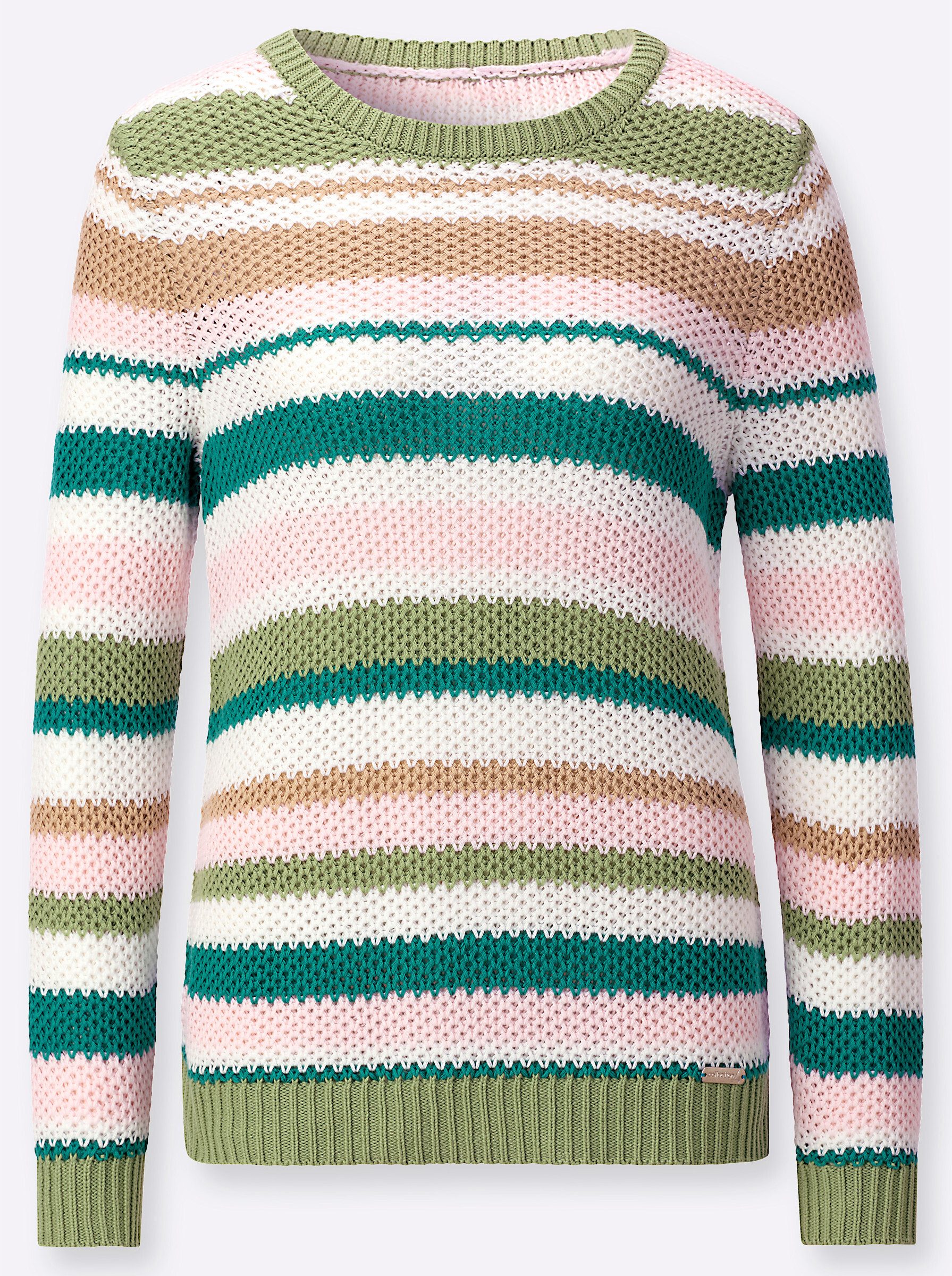Strickpullover Ringel-Pullover Langarm