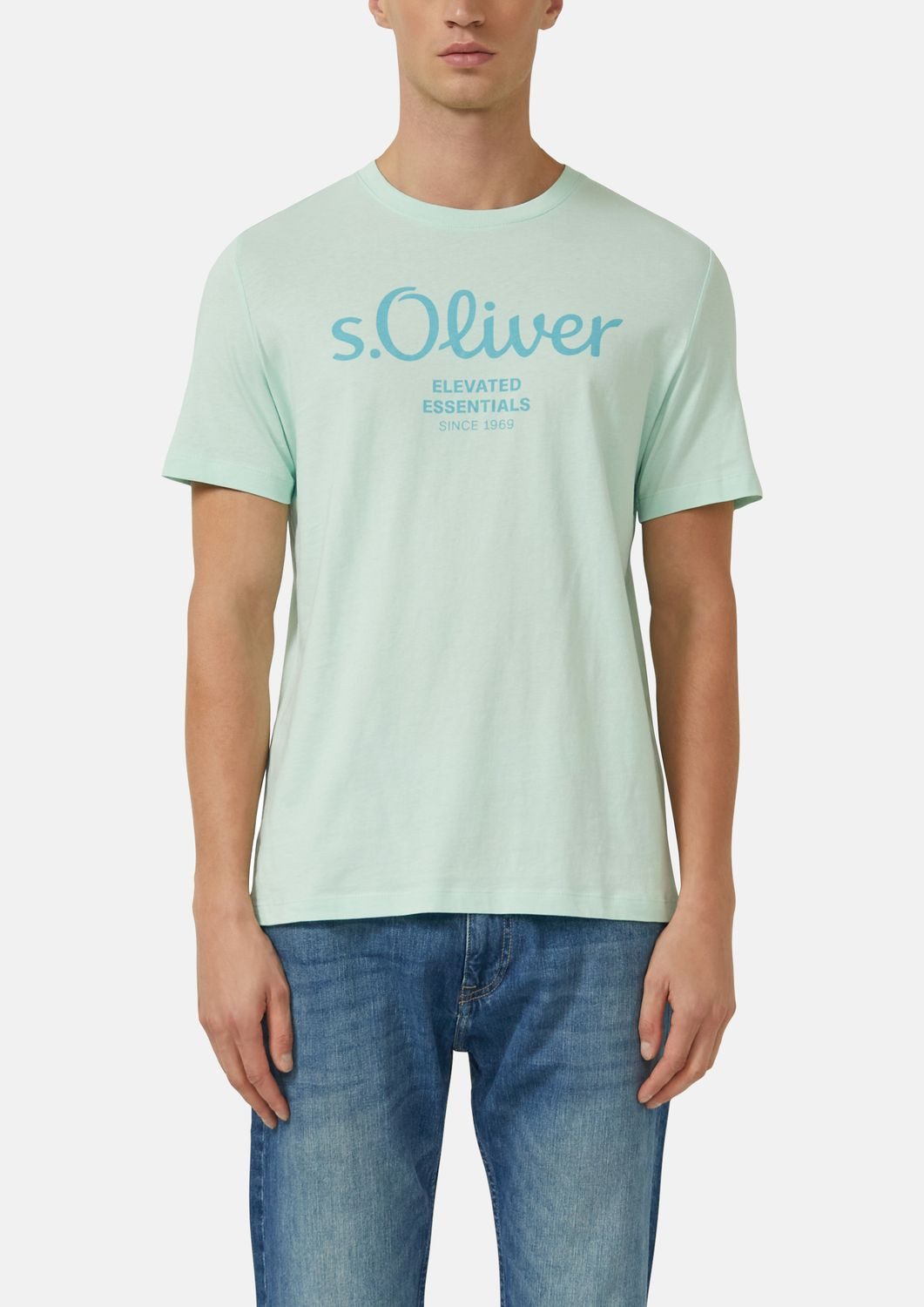 s.Oliver T-Shirt Casual (2-tlg) mit Rundhals-Ausschnitt, kurzarm, Logo-Aufdruck im 2er Pack