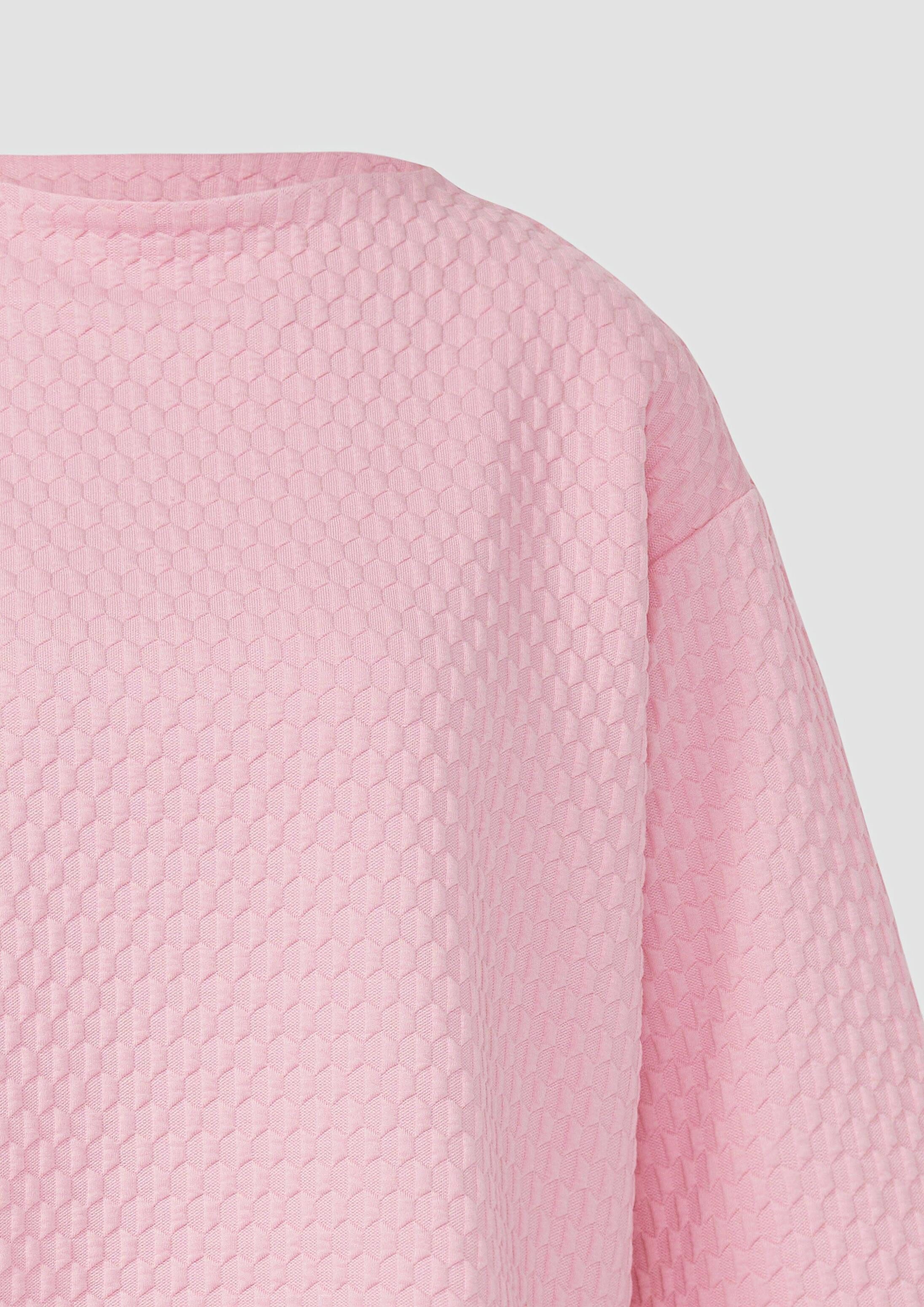 s.Oliver 3/4 Arm-Pullover Sweatshirt Strukturiertes Sweatshirt im Relaxed Fit