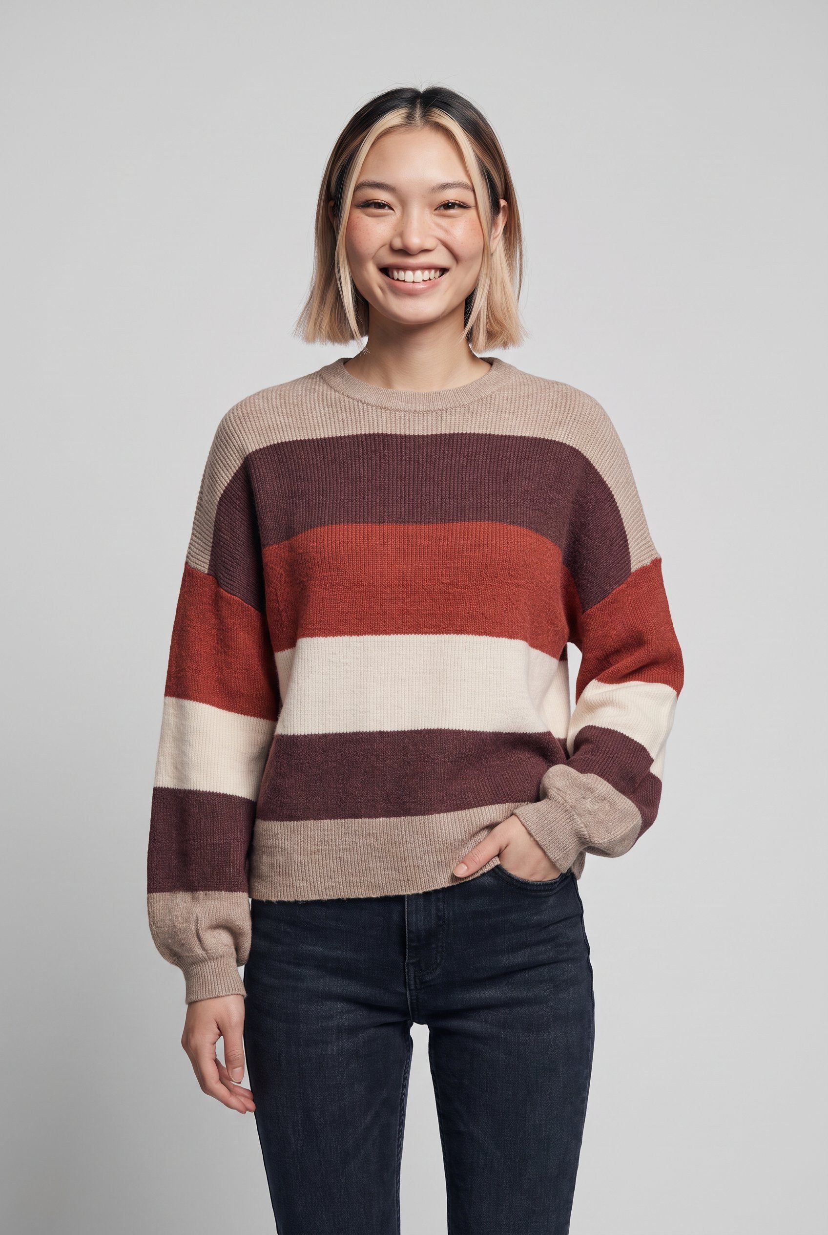 ONLY Strickpullover ONLATIA L/S STRIPE PULLOVER KNT NOOS Viskosemischung, regular fit