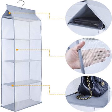 FIDDY Aufbewahrungsbox Hängende Schmuckaufbewahrung mit Falttaschen und 4 Fächern