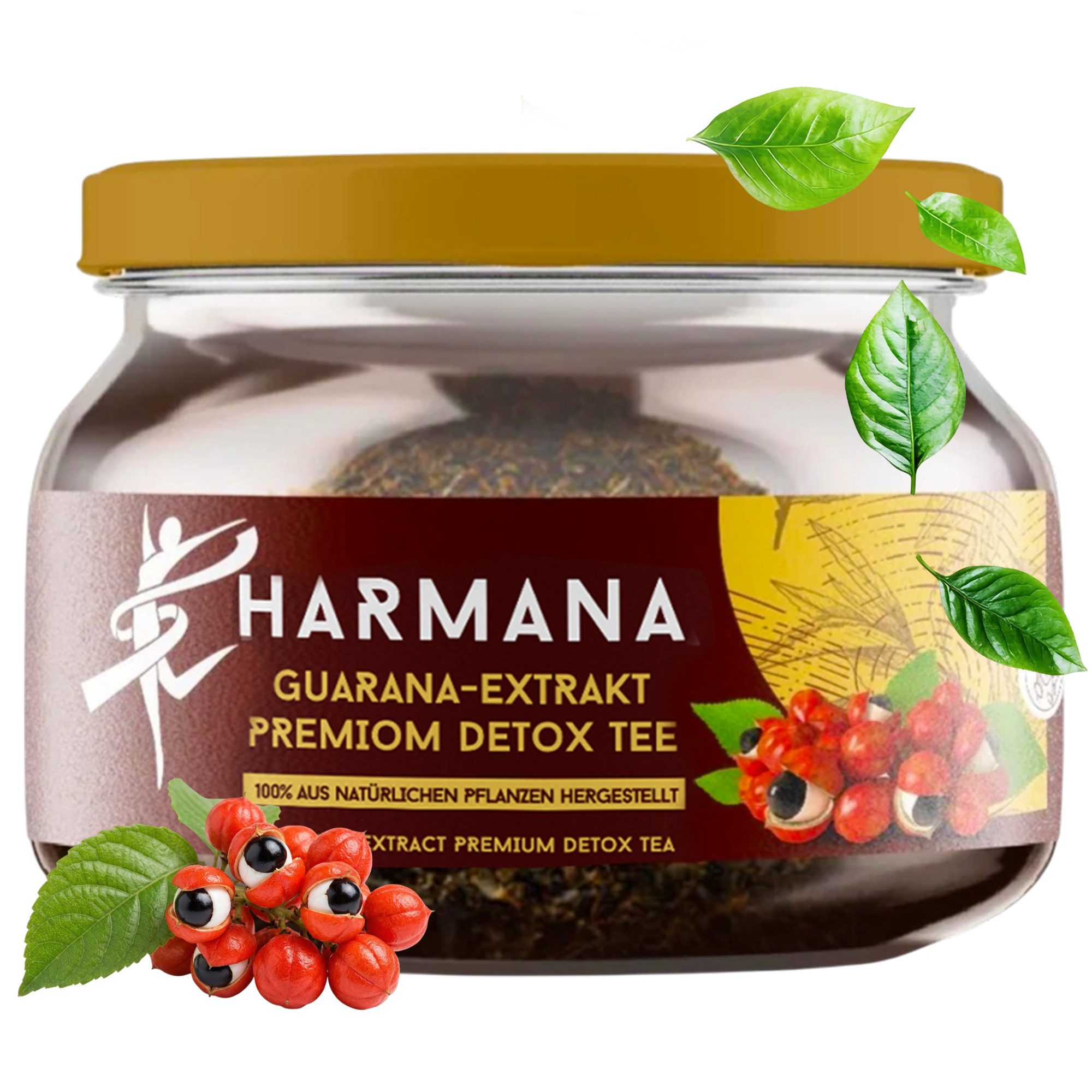 Harmana Tee Guarana Extrakt Tee-Grüntee,Natürlich Stoffwechsel Mix, Aromatisch, 150 g
