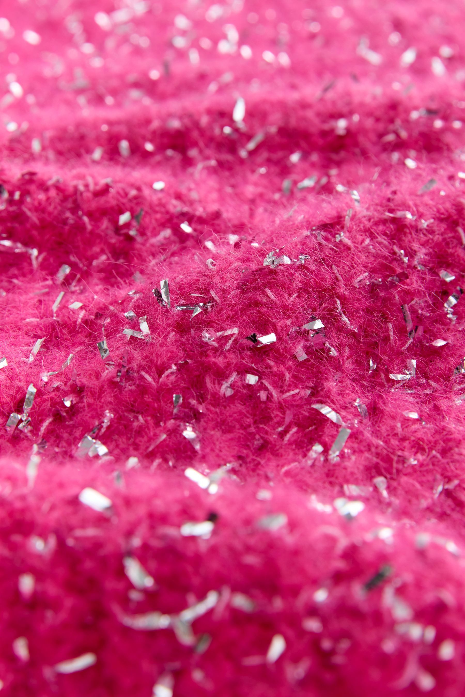 Next V-Ausschnitt-Pullover Grobstrickpullover mit Lametta und V-Ausschnitt (1-tlg)