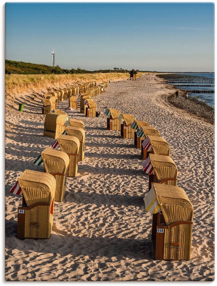 Artland Wandbild Strandkörbe Ostseeküste in Wustrow, Gewässer (1 St), als  Alubild, Leinwandbild, Wandaufkleber oder Poster in versch. Größen