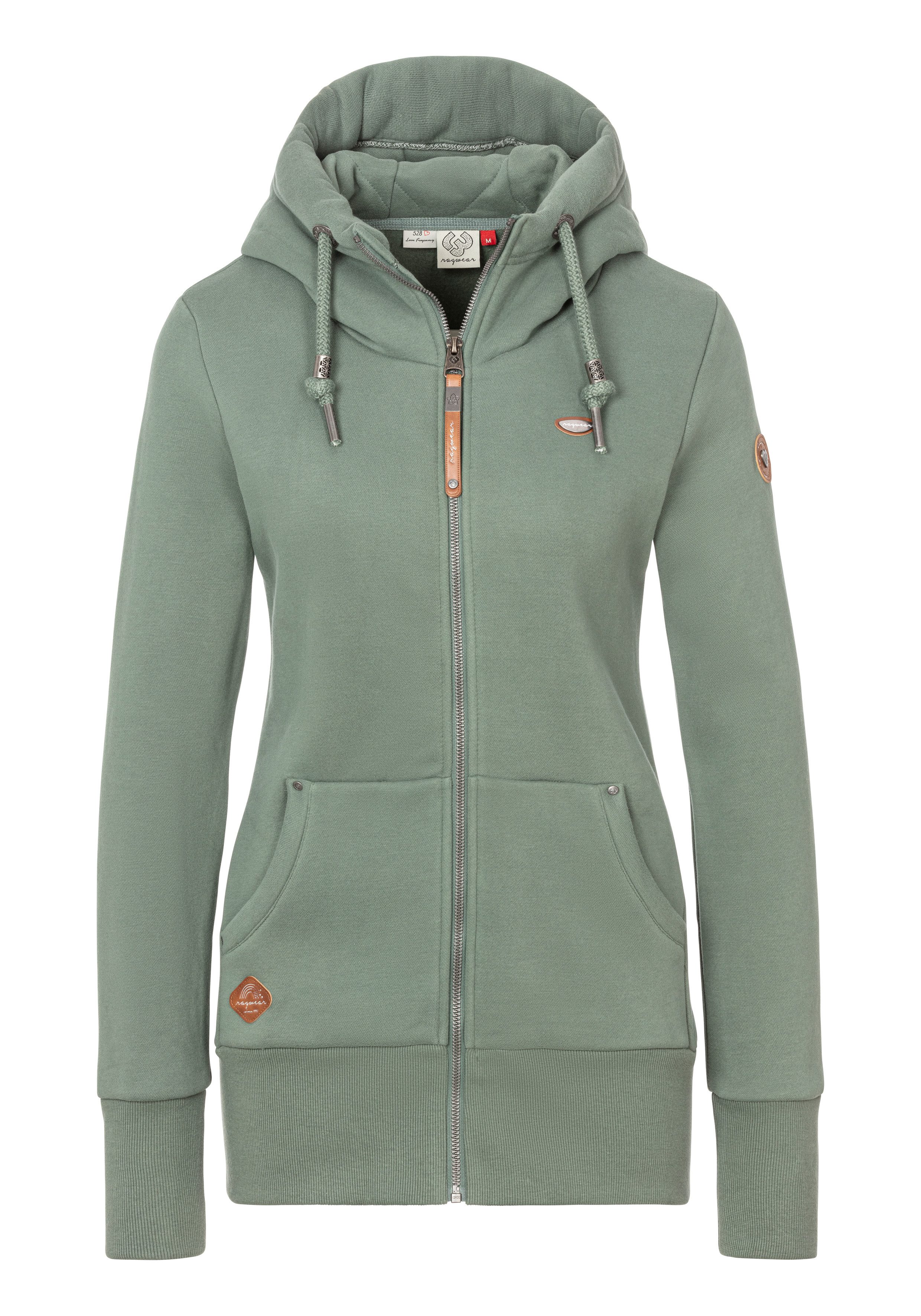 Ragwear Sweatjacke NESKA ZIP O figurbetont in melierter Optik und mit großer Kapuze – Bild 4 von 5