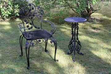 Aubaho Gartentisch Gartentisch Gusseisen 72cm Tisch Beistelltisch Eisen Antik-Stil schwar