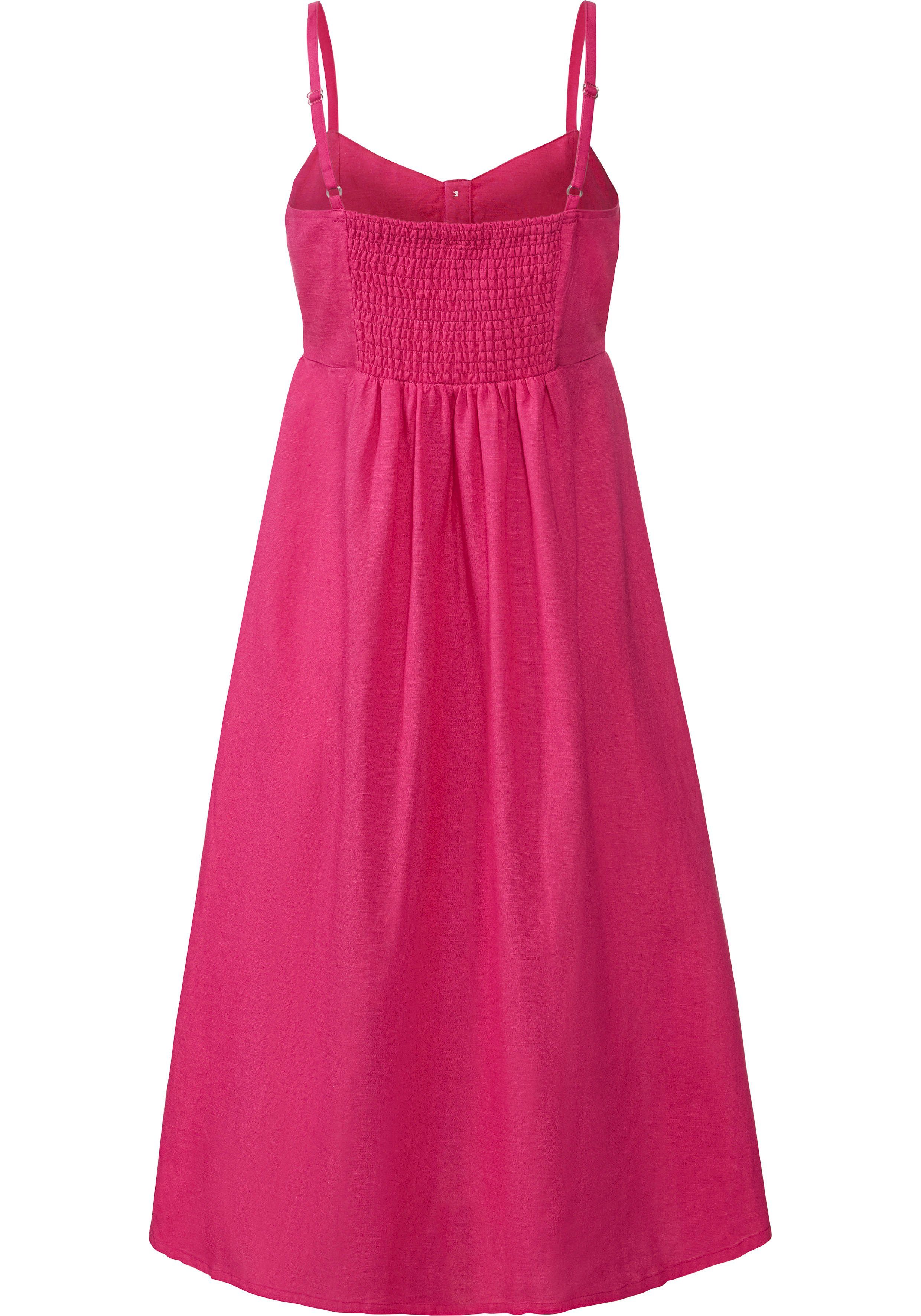 pink Leinenmix Sommerkleid LASCANA aus