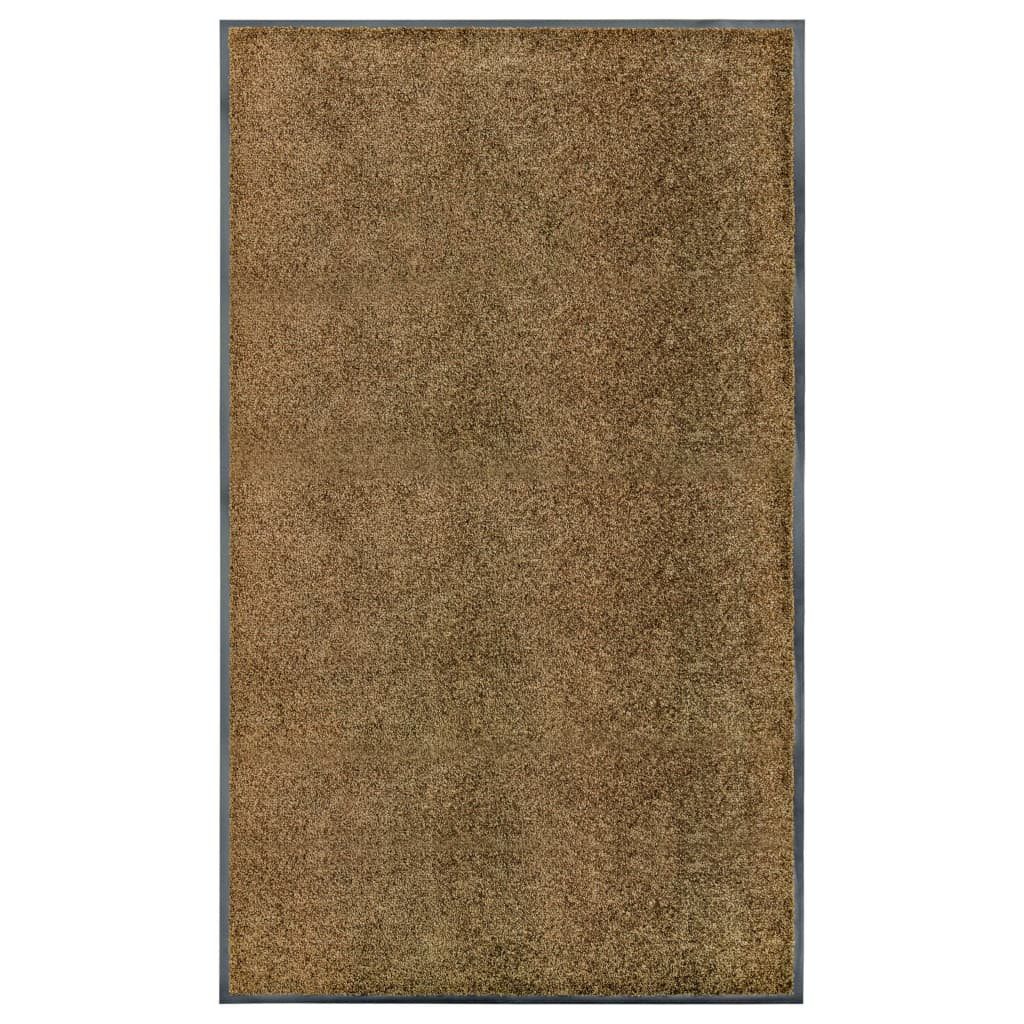 vidaXL Fußmatte Fußmatte Waschbar Braun 90x150 cm, Rechteckig, Höhe: 0.9 mm