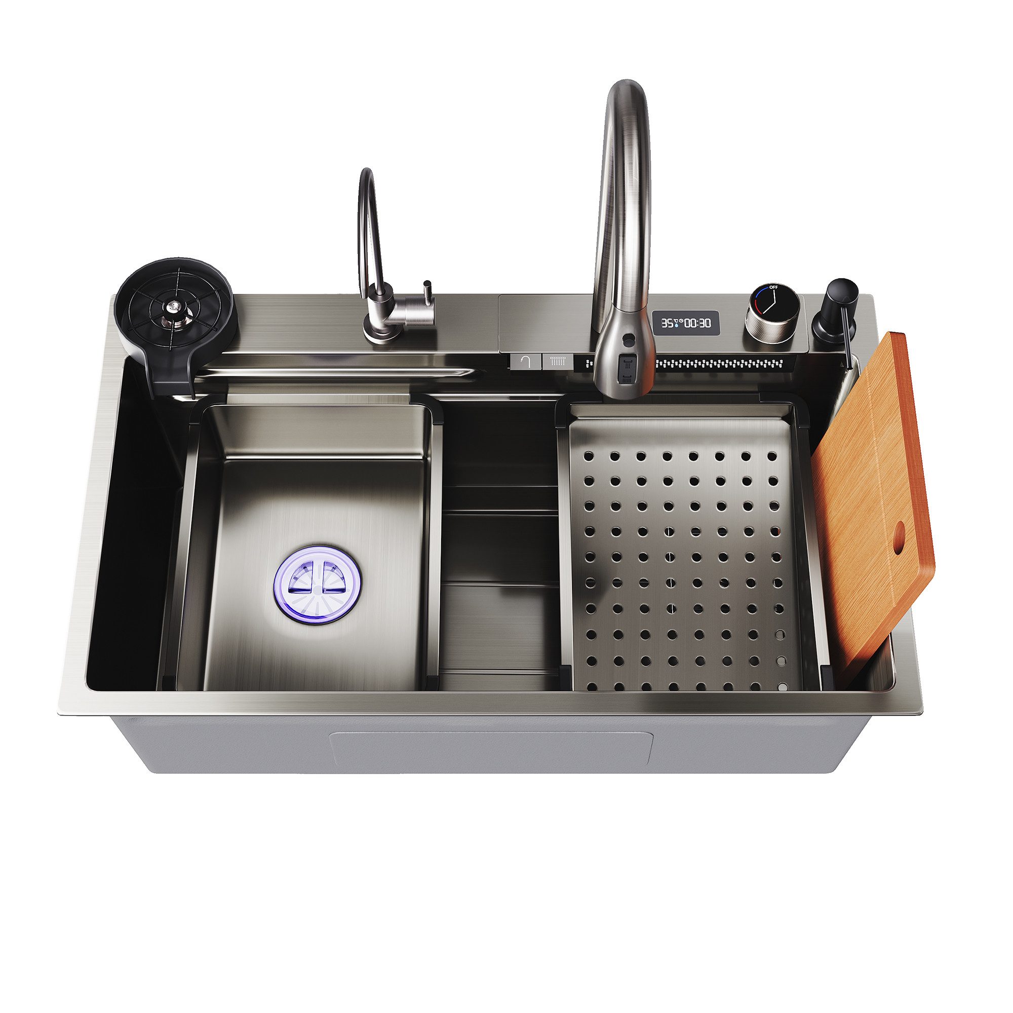 SONNI Кухниspüle Multifunktionale Кухниspüle,Temperaturkontrolle verfügbar,Zwei Größen, 45/75 cm