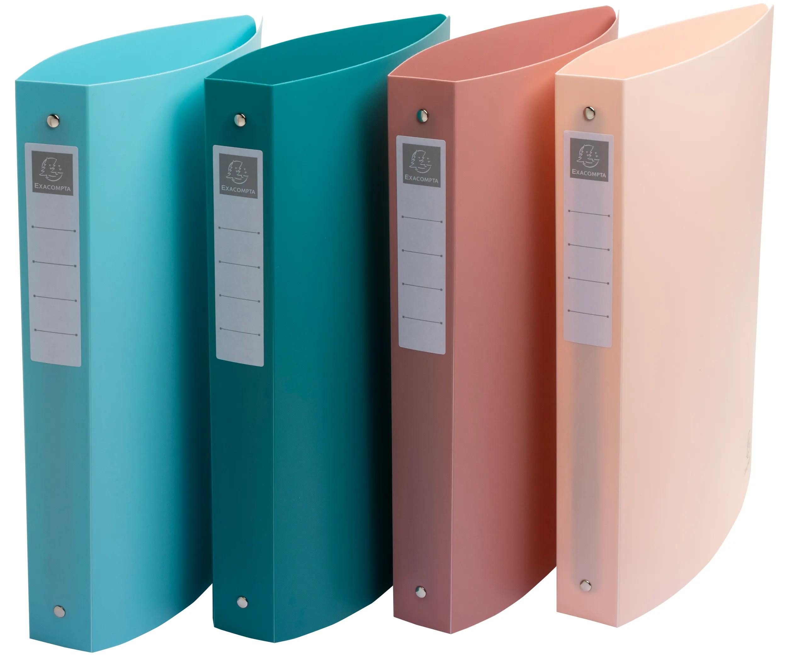 EXACOMPTA Aktenordner 12x Ringbuch A4+, 4 Ringe, RC-PP, Skandi - sortiert - 51470E