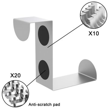 Intirilife Türhaken, (10er Pack, 10-St), Türhaken Set aus Edelstahl 10 Stück- Für Handtücher, Jacken, Kleidung