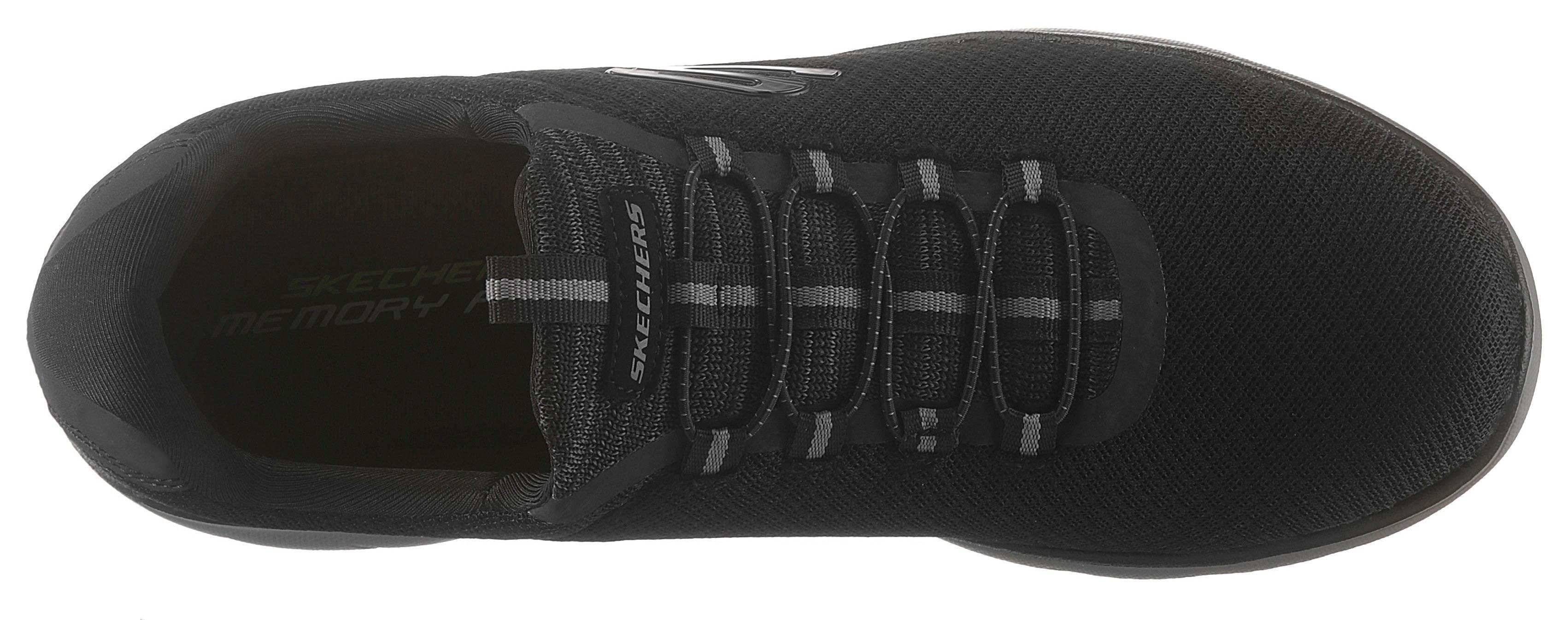 Skechers Summits Foam-Ausstattung mit black/charcoal Memory komfortabler Slip-On Sneaker