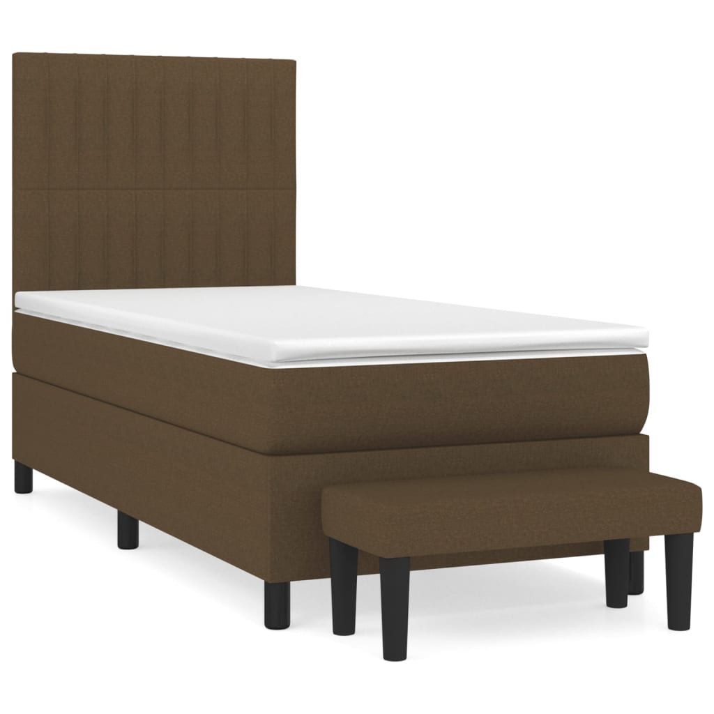 vidaXL Boxspringbett, Boxbett mit Matratze Dunkelbraun 80x200 cm Stoff günstig online kaufen