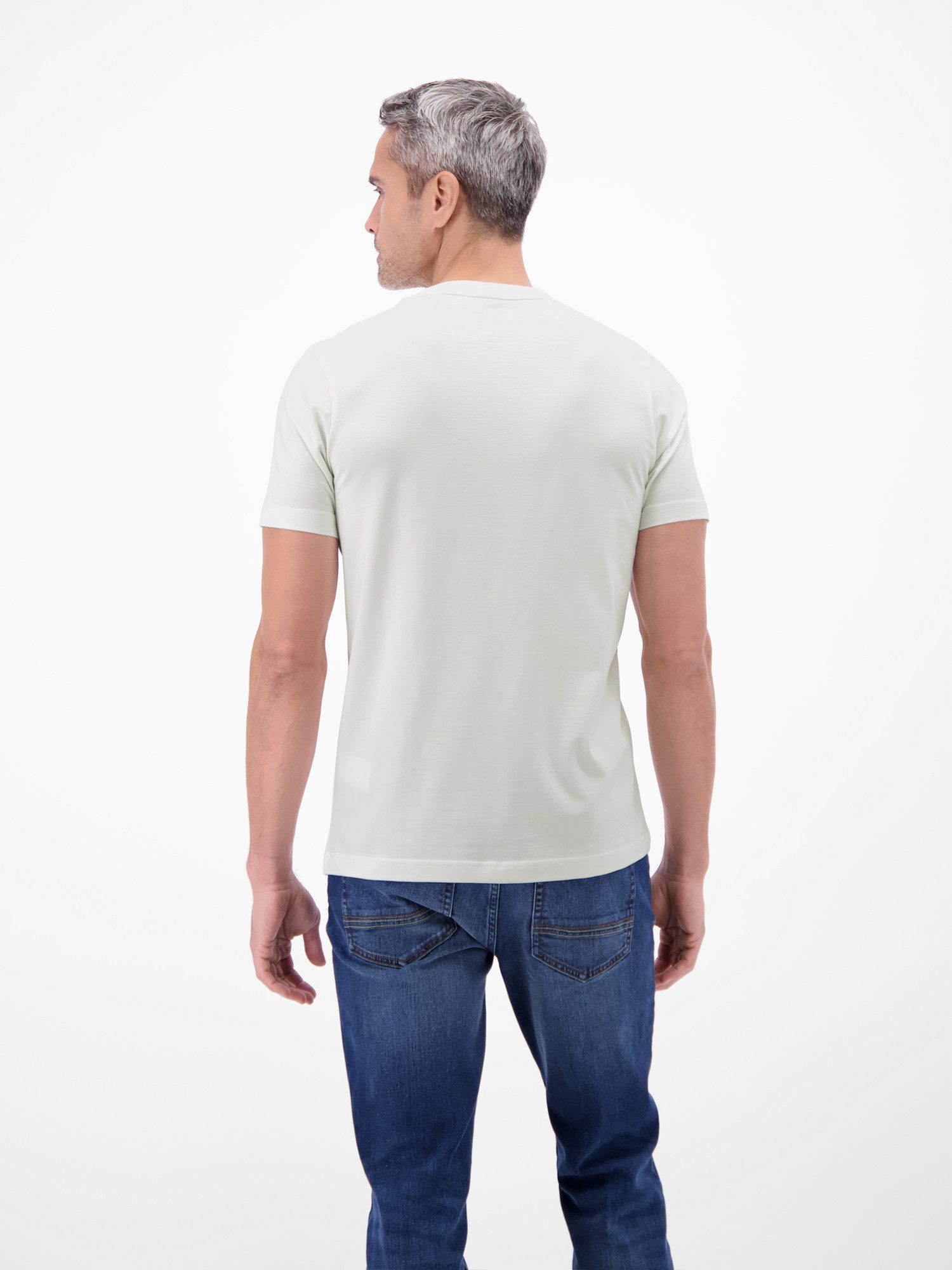 LERROS T-Shirt Basic T-Shirt mit LERROS Logo-Print Two-Tone-Optik / Einfarbig / Elastisch / Atmungsaktiv / Bequem – Bild 2 von 5