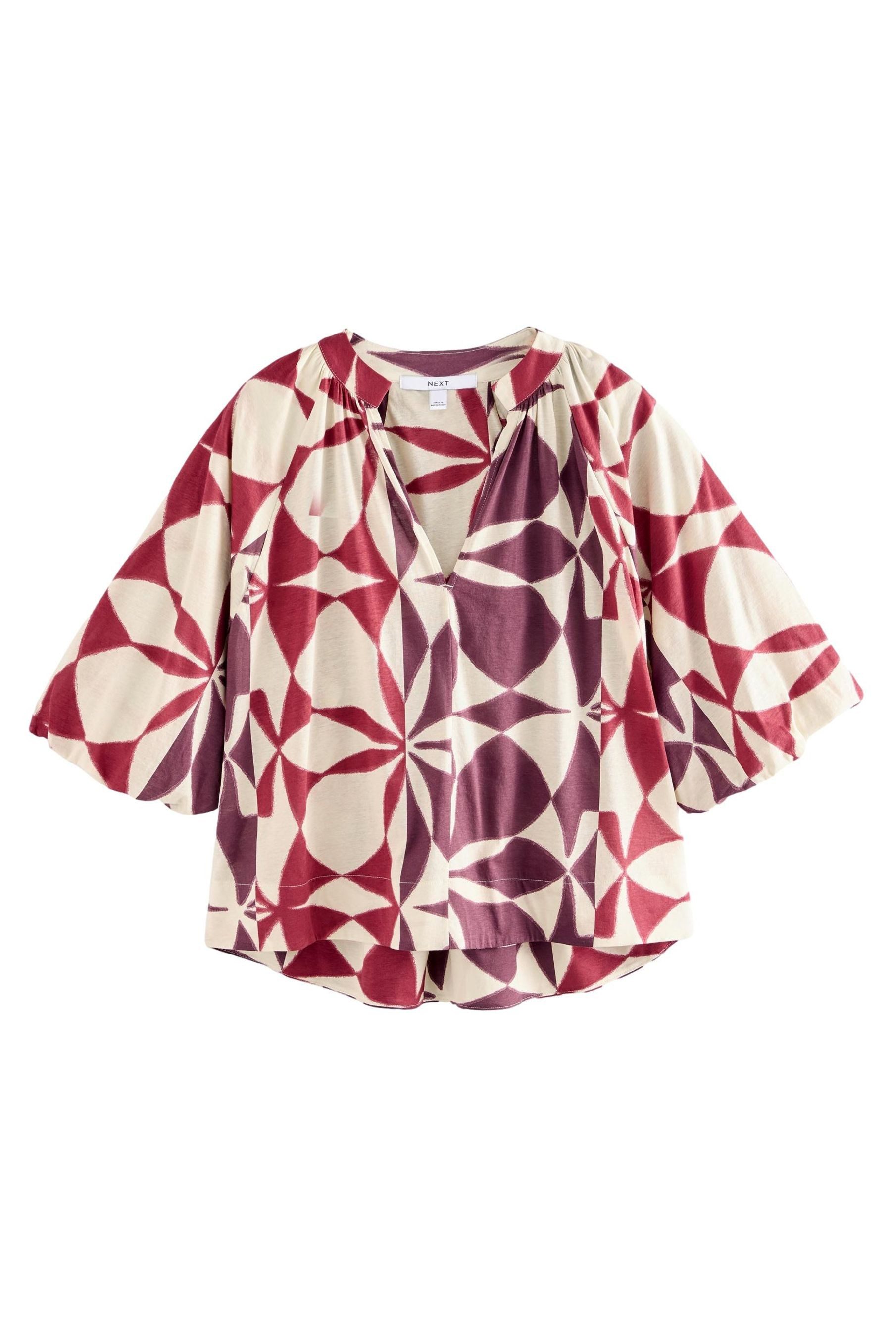 Next Shirtbluse Bluse mit V-Ausschnitt und Volumen-Ärmeln (1-tlg) günstig online kaufen