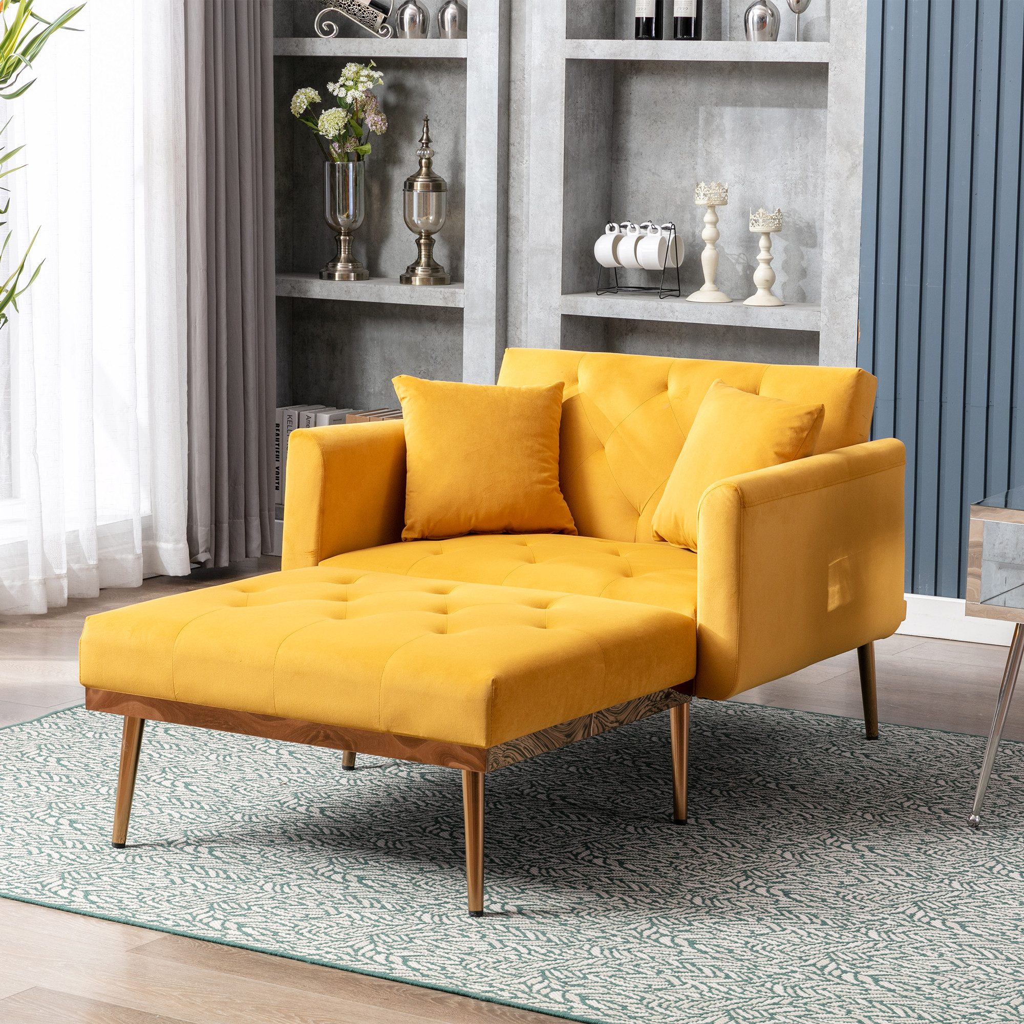 KLAM HOME Schlafsofa Modernes Schlafsofa Mit Verstellbarer Rückenlehne, Klappbarer Sessel Liegestuhl Für Wohnzimmer Und Schlafzimmer, Vielseitiger Relaxsessel Mit Abnehmbarem Bezug
