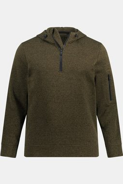 JP1880 Sweatshirt Strickfleece-Hoodie Kapuze halber Zipper