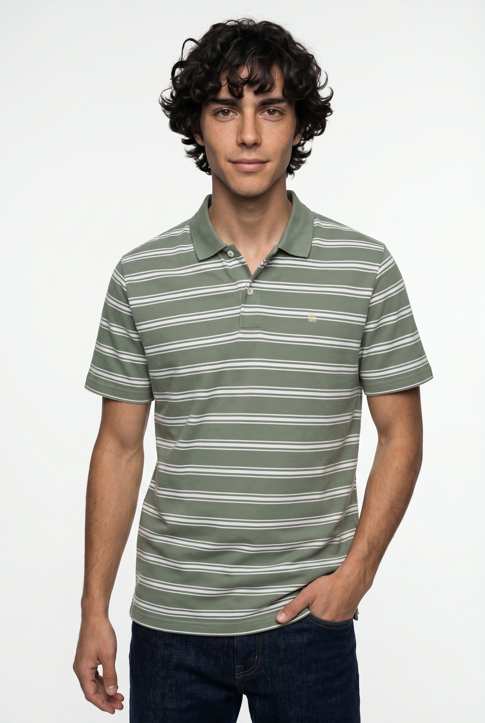 Jack & Jones Poloshirt JPRBLUADAM SS STRIPED POLO mit Streifen Muster