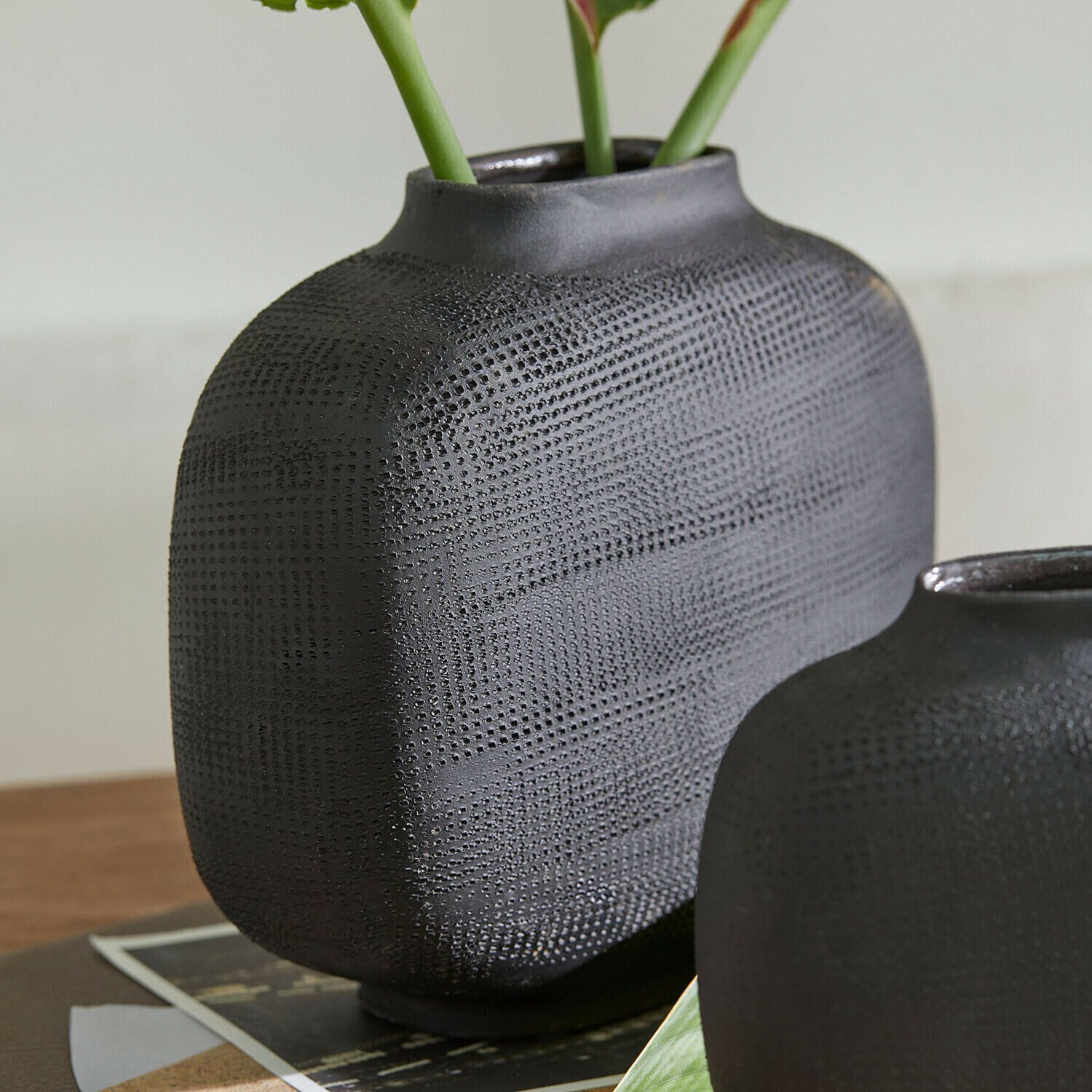 Mirabeau Tischvase Vase 2er Set Fjordis schwarz