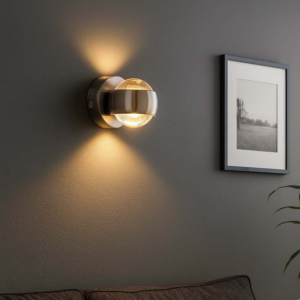 GLOBO LIGHTING LED Wandleuchte, LED-Leuchtmittel fest verbaut, Warmweiß, Wandleuchte Flurlampe Up Down Освещение LED Glas Kugel