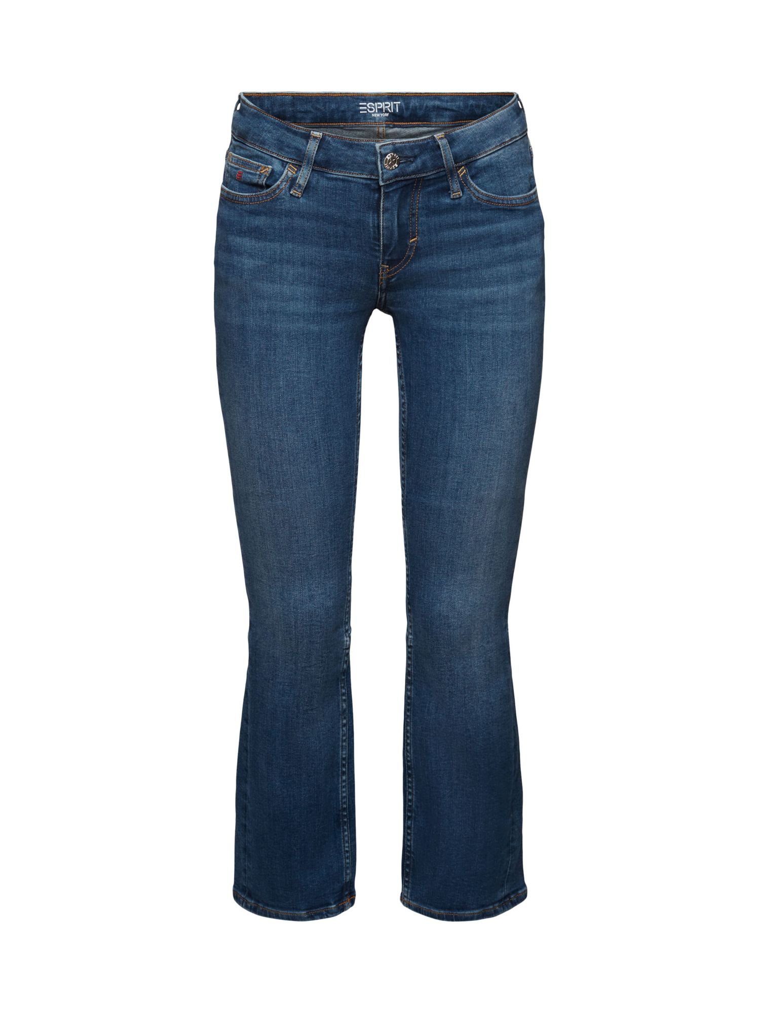 Esprit 7/8-Jeans Bootcut Jeans in Cropped-Länge mit niedrigem Bund