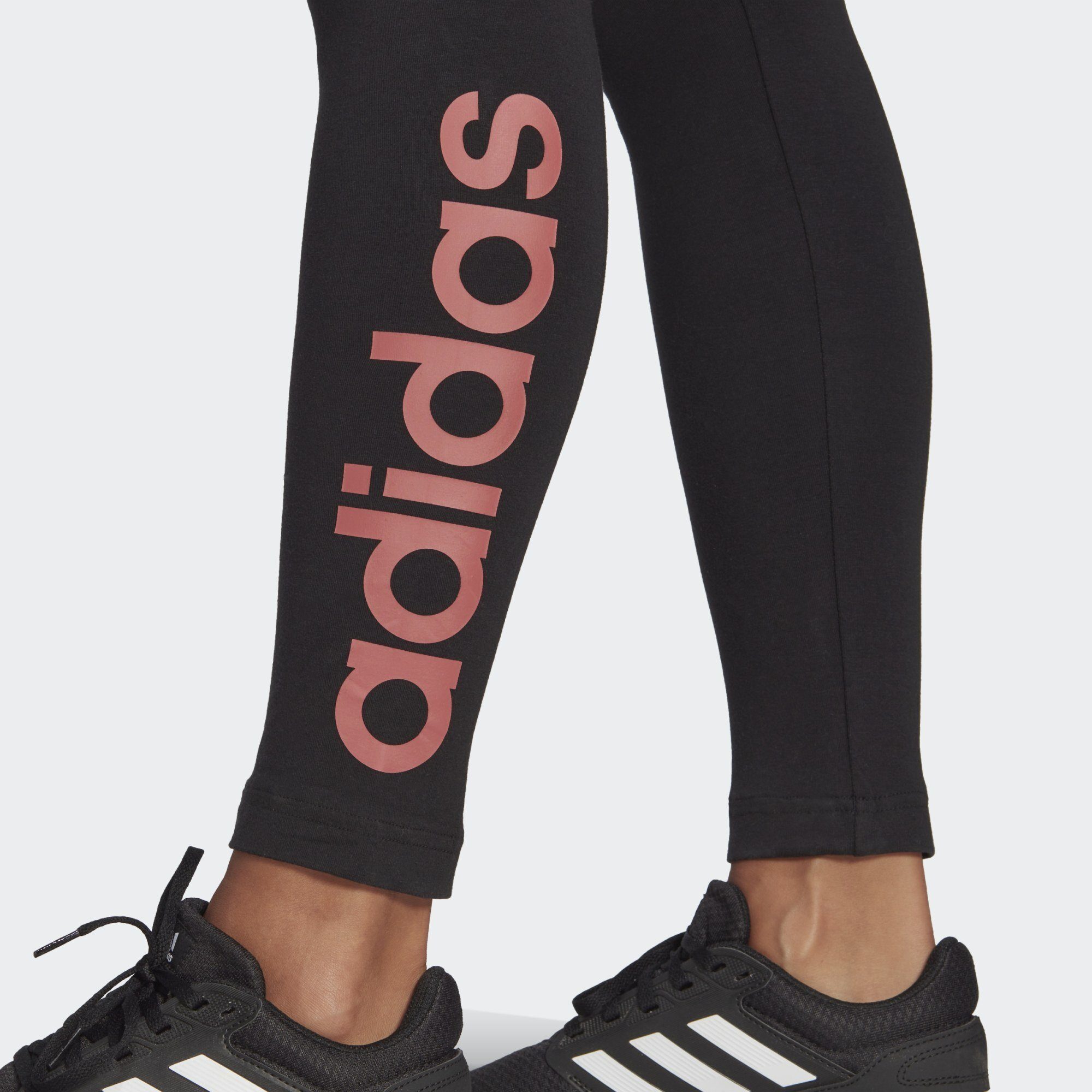 adidas Sportswear Leggings ESSENTIALS HIGH-WAISTED / LEGGINGS Black LOGO Wonder Red