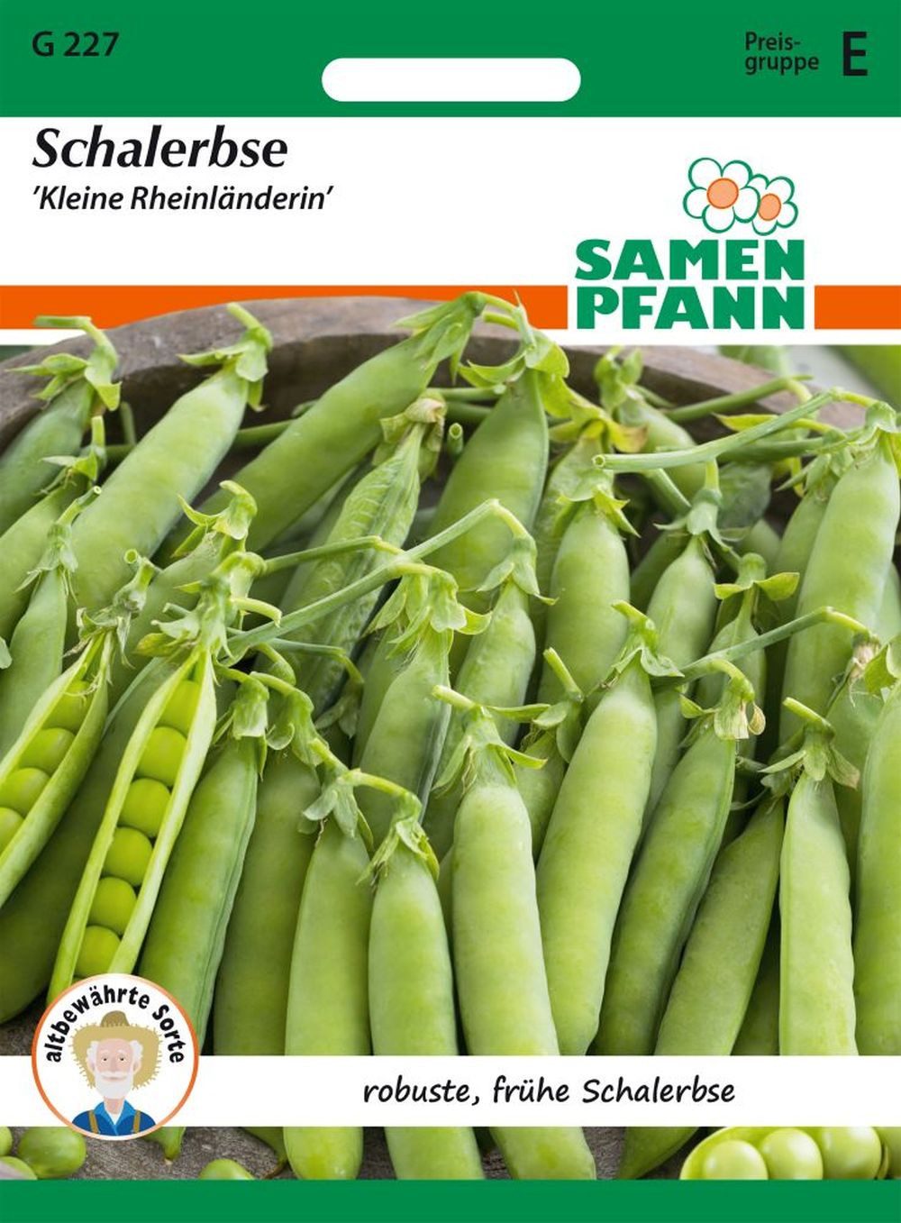 SAMEN PFANN Gemüsesamen Schalerbse, Kleine Rheinländerin - Saatgut Samen, Pisum sativum