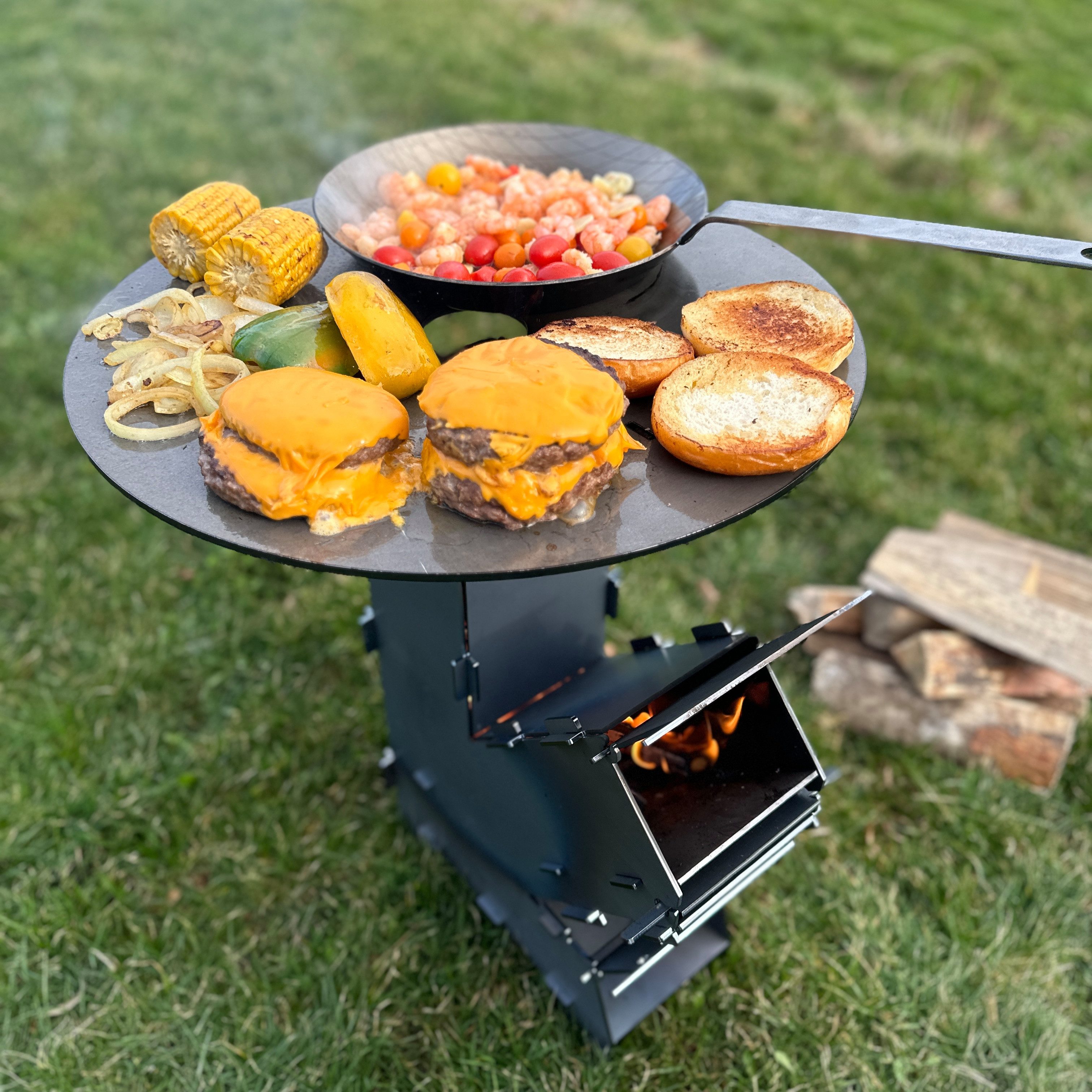 Czaja Feuerschale Czaja® Raketenofen inkl. Grillplatte, Eisen Bratpfanne & günstig online kaufen