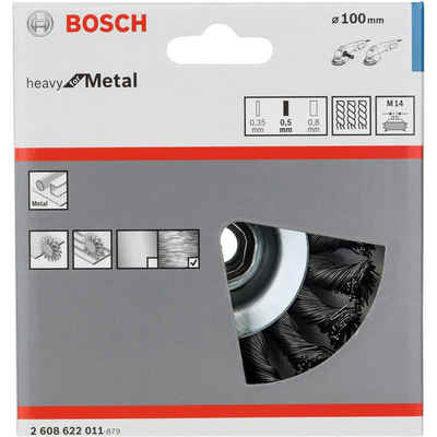 BOSCH Schleifscheibe Kegelbürste Heavy for Metal, Ø 100mm, gezopft