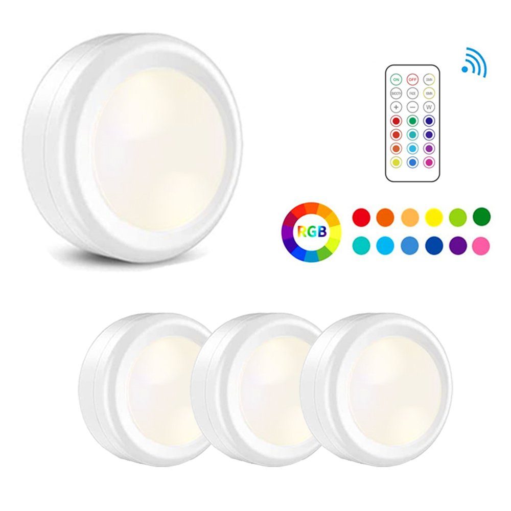 GelldG LED Deckenspots LED Spots Batteriebetrieben mit Fernbedienung, 3 Stück LED Spot