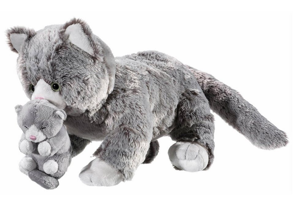 Kuscheltier Schlenker Katze grau Plüschtier Stofftier Schlenkertier 34 cm groß