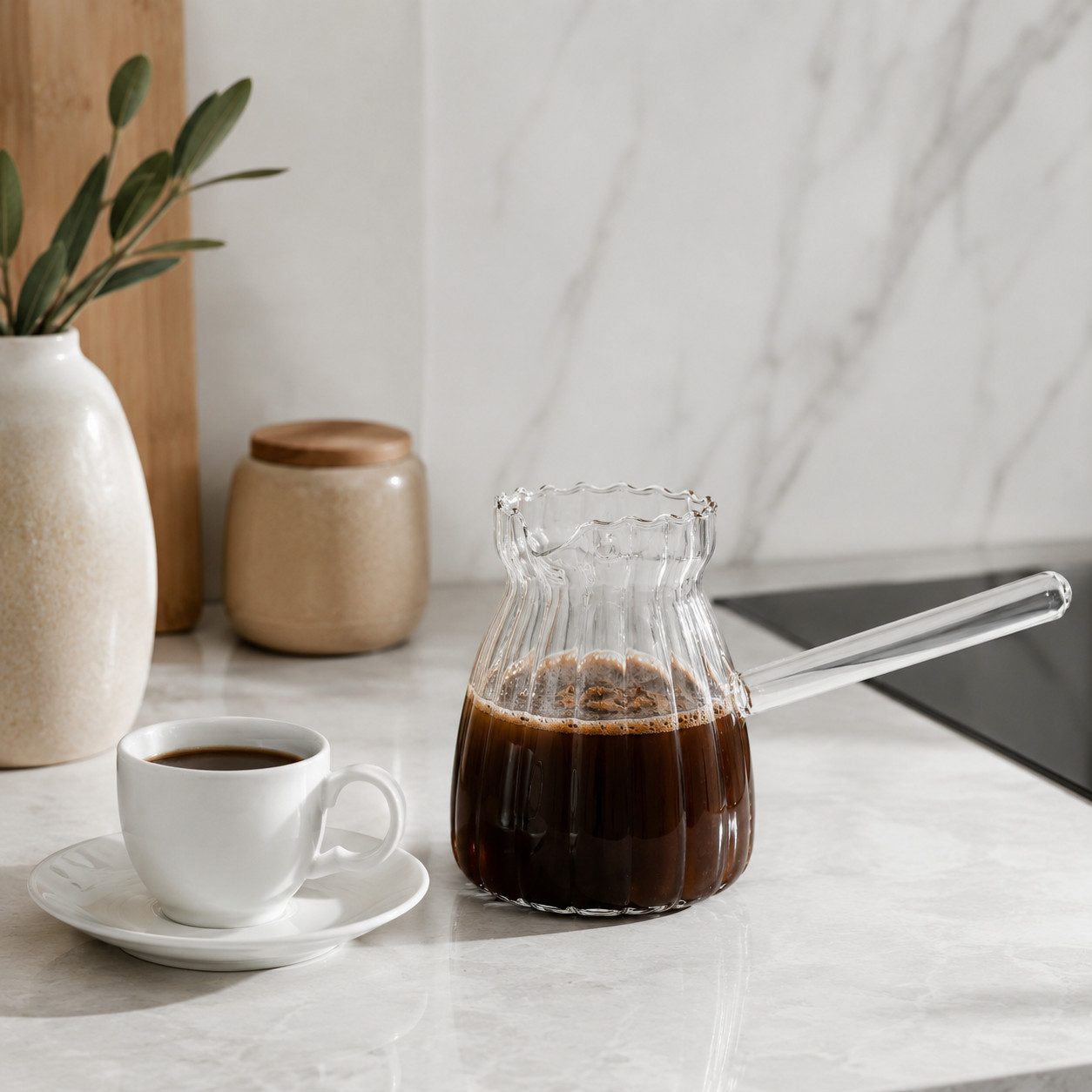 Almina Kaffeekanne Luana El Nina, 0,65 l, (1-St), aus Glas, 650 ml, Cezve für türkischen Kaffee – Bild 4 von 5