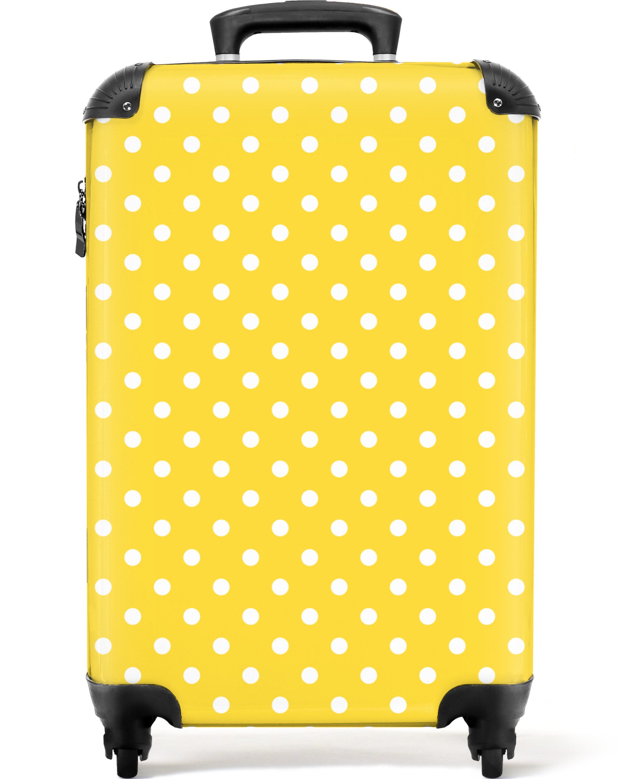 NoBoringSuitcases.com© Hartschalen-Trolley Punkte - Gelb - günstig online kaufen