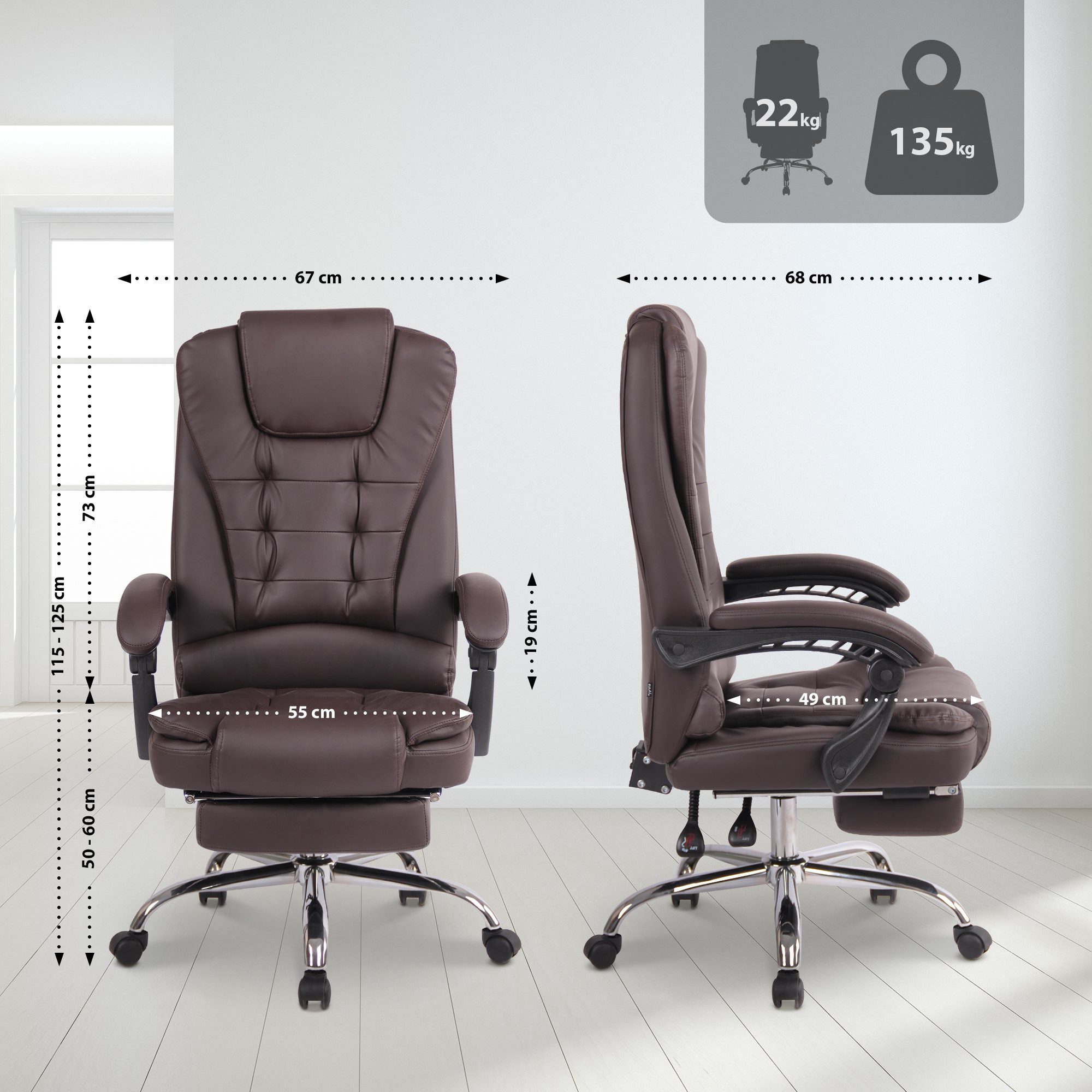 CLP Schreibtischstuhl Oxygen, mit Fußstütze, drehbar günstig online kaufen