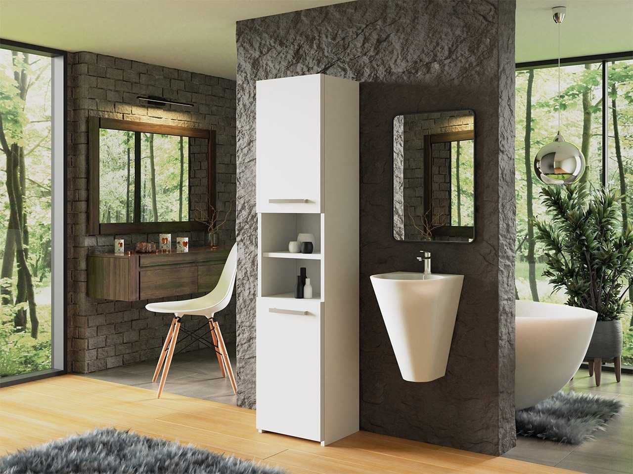 MIRJAN24 Hochschrank S40 2-türig Badezimmerschrank, Seitenschrank, günstig online kaufen