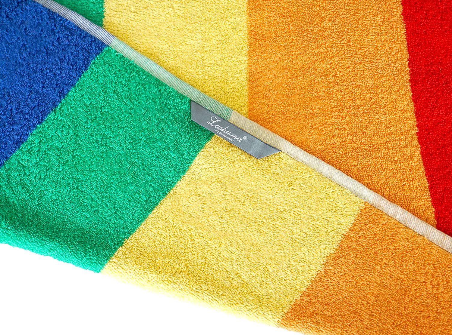 Lashuma Badetuch Regenbogen, Frottee (1-St), gestreiftes Strandtuch Frottee günstig online kaufen