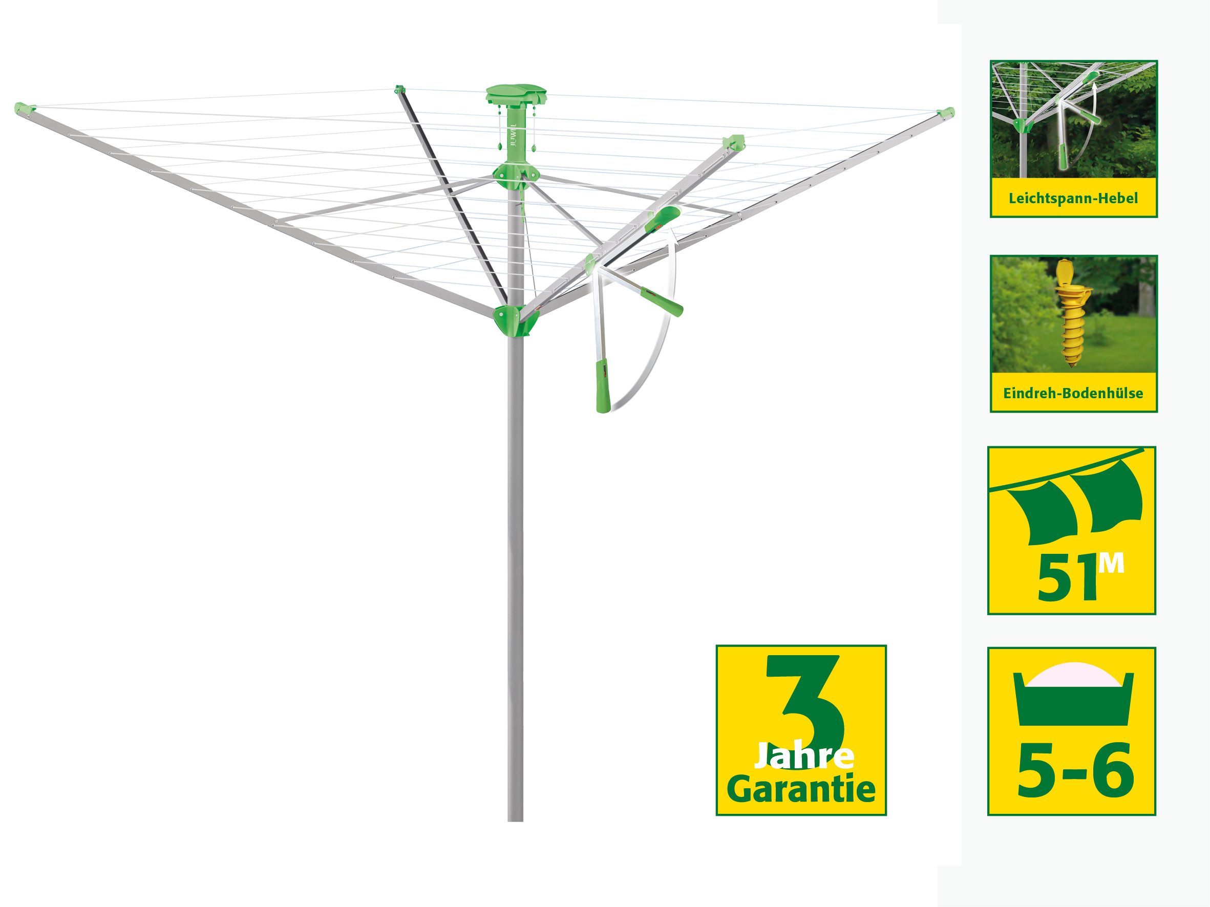 Juwel Wäschespinne Juwel Wäschespinne Novaplus 600 Easy Spannautomatik 6 Wäscheladungen