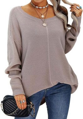 KIKI 2-in-1-Pullover Damen Pullover Rundhalsausschnitt Langarm Mode Casual( Größe M)