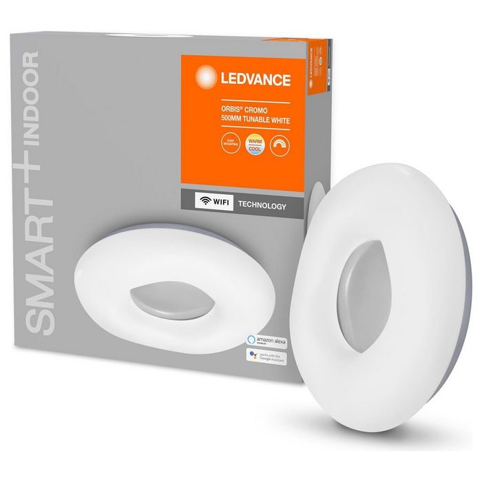 Ledvance LED Deckenleuchte SMART+ LED Deckenleuchte in Weiß 30W 3300lm 500mm keine Angabe Leuchtmittel enthalten: Ja fest verbaut LED warmweiss Deckenlampe Deckenbeleuchtung Deckenlicht