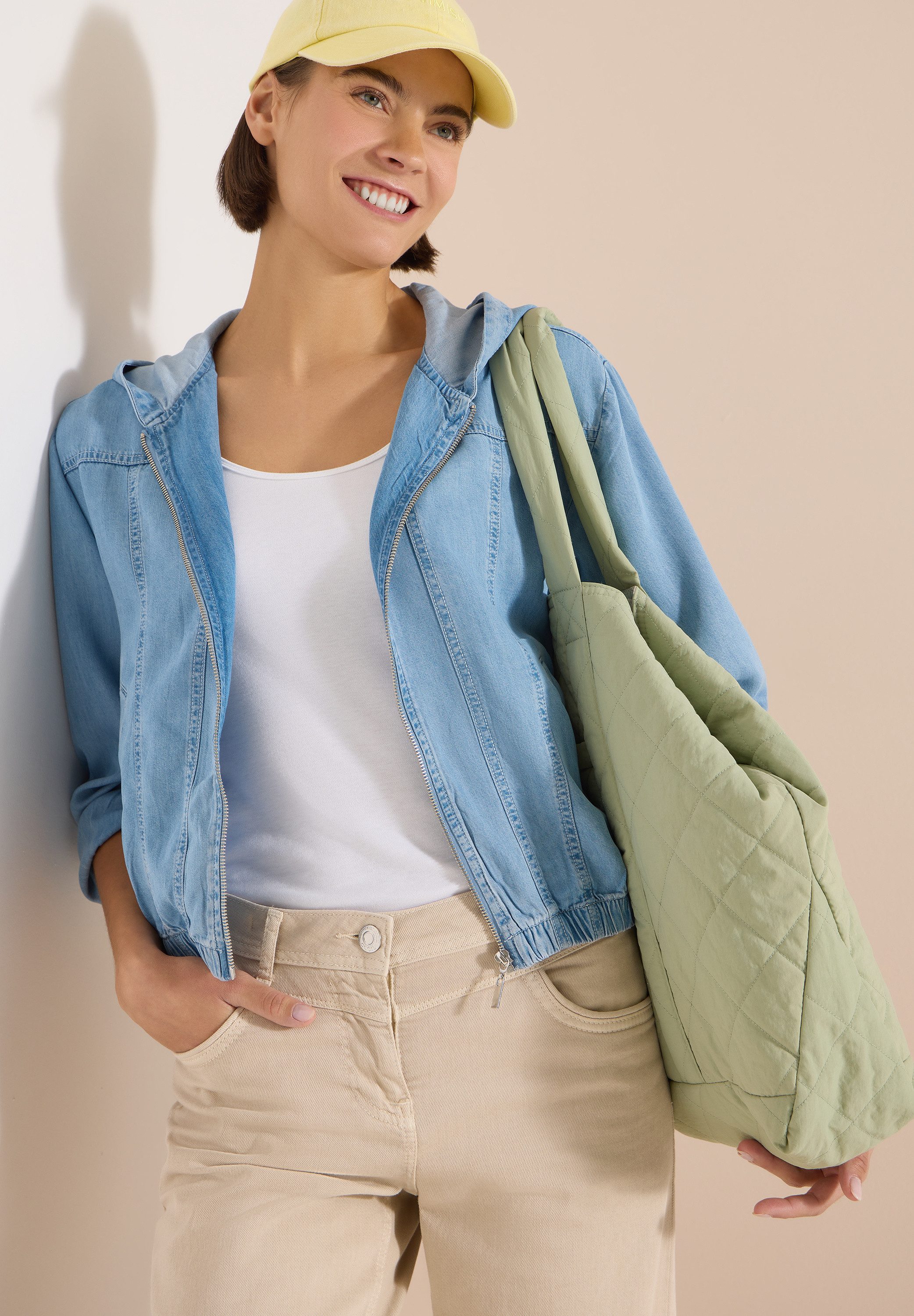 CECIL Blouson im Denim-Look mit Zipper