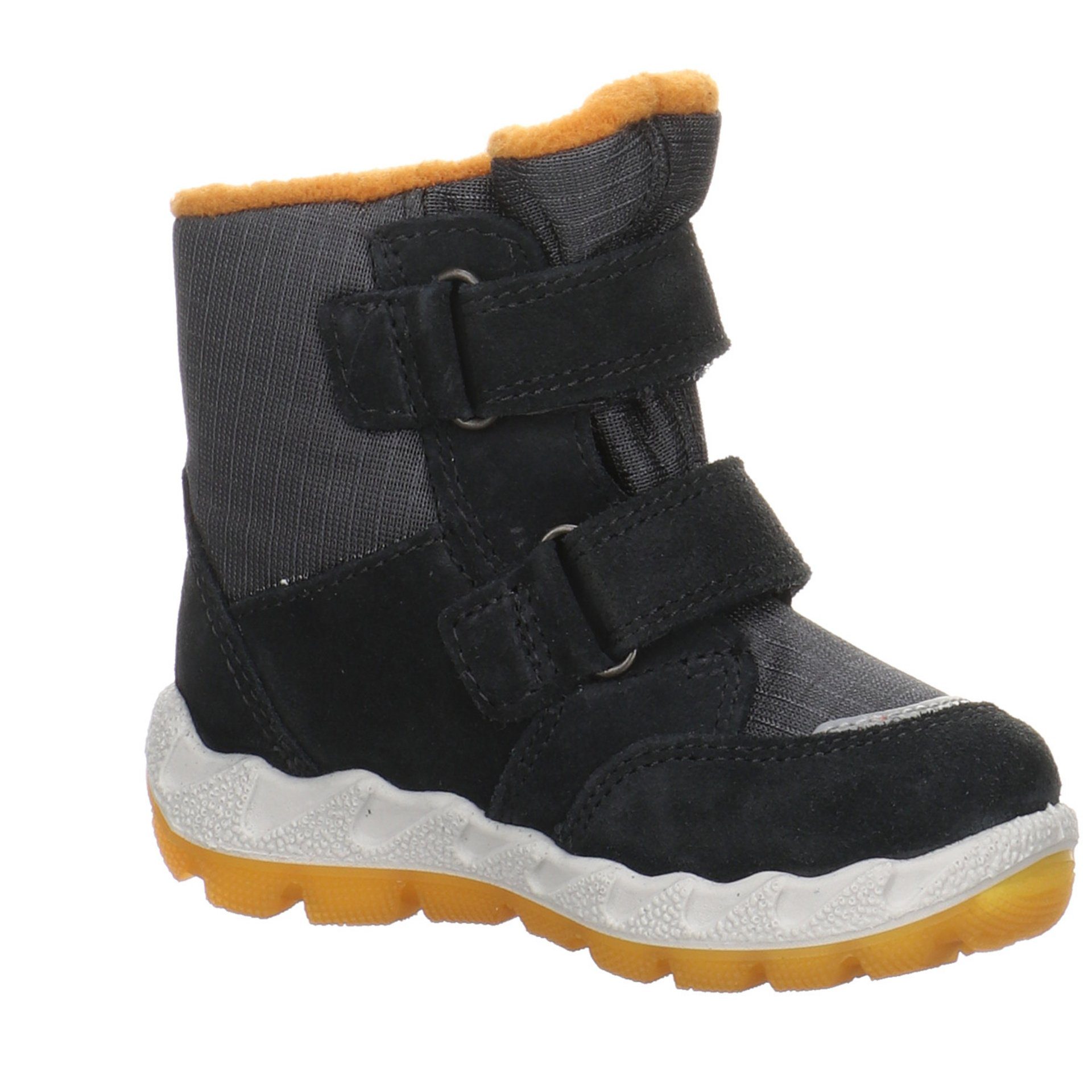 Superfit Baby Lauflernschuhe Boots Leder-/Textilkombination Lauflernschuh grau gelb Icebird Krabbelschuhe