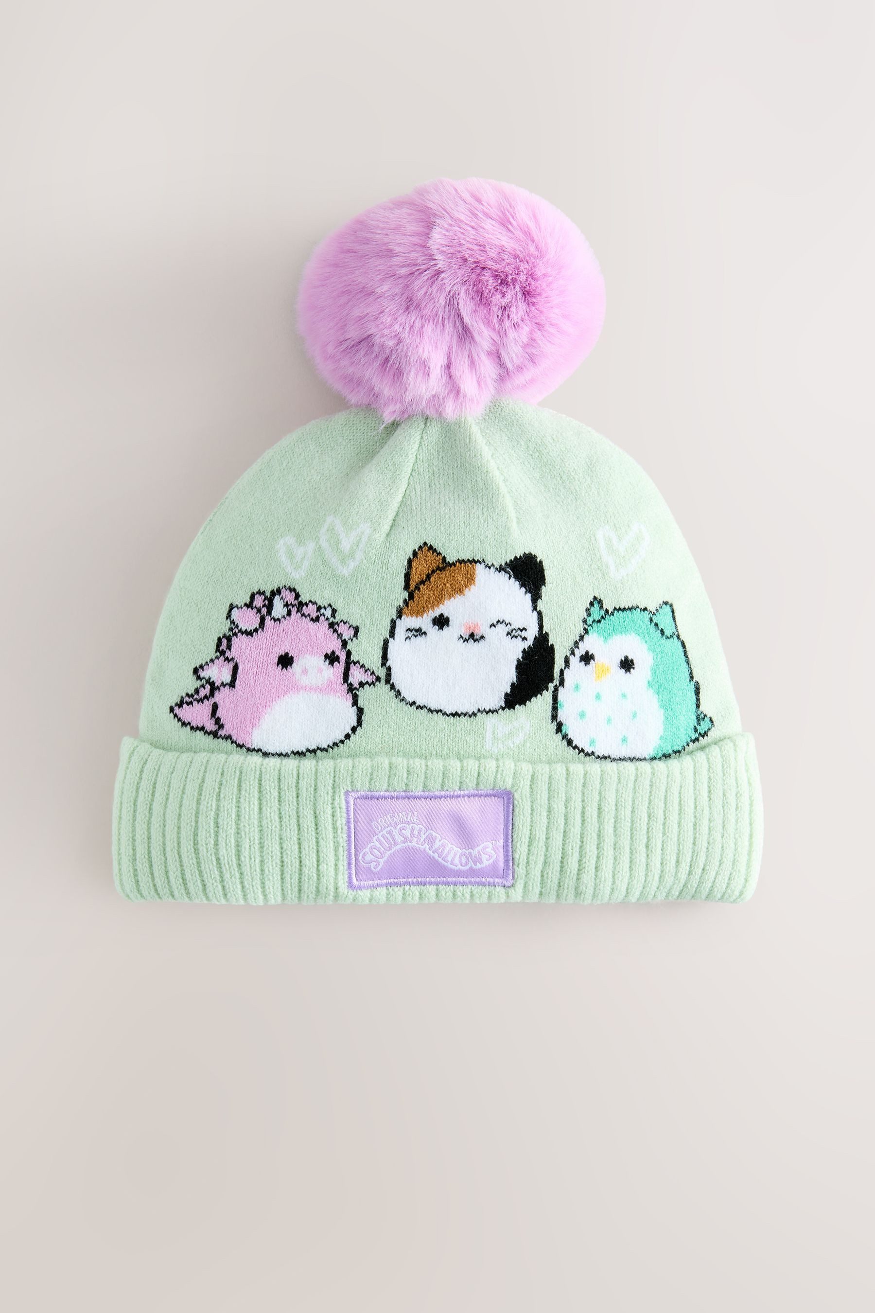 Beanie Strickmütze mit Bommel, Squishmallow