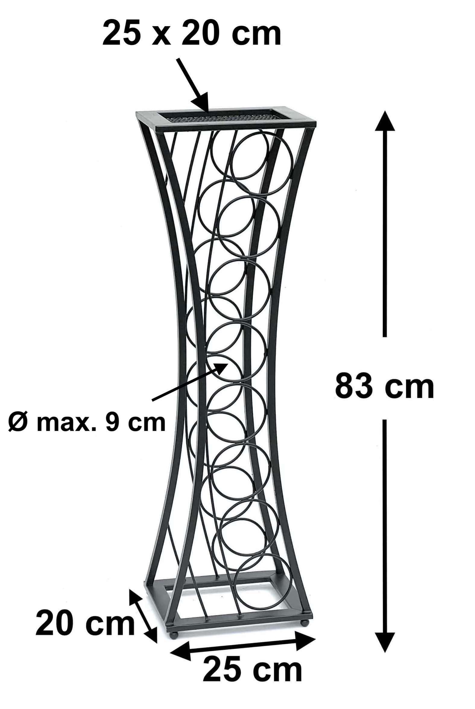 DanDiBo Weinregal Metall Schwarz Stehend Mika 80 cm Flaschenregal Modern, Weinregal für 8 Flaschen