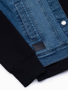 OMBRE Jeansjacke Denim-Katana-Jacke für Männer mit Kapuze