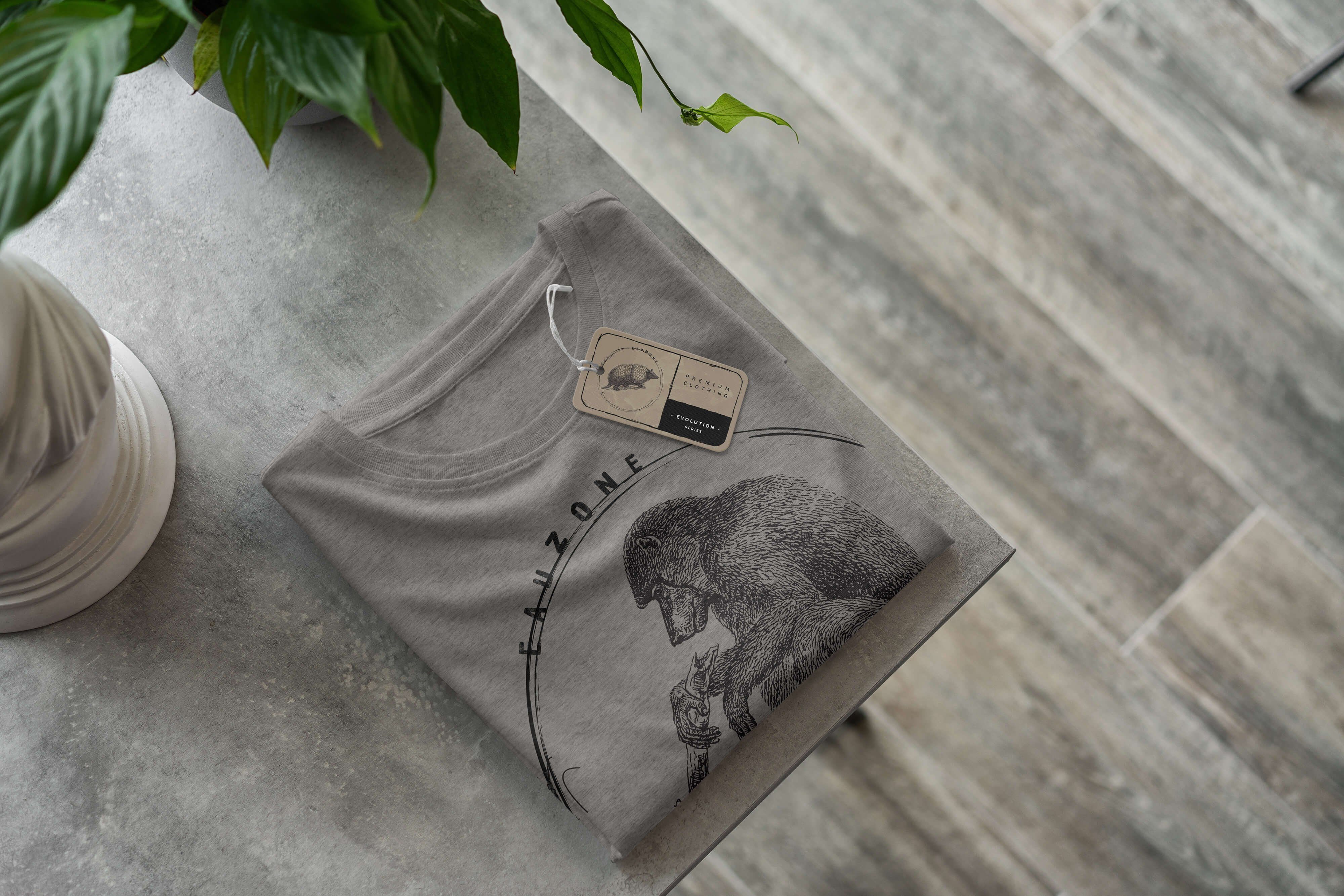 Herren Ash T-Shirt T-Shirt Sinus Art Pavian Evolution