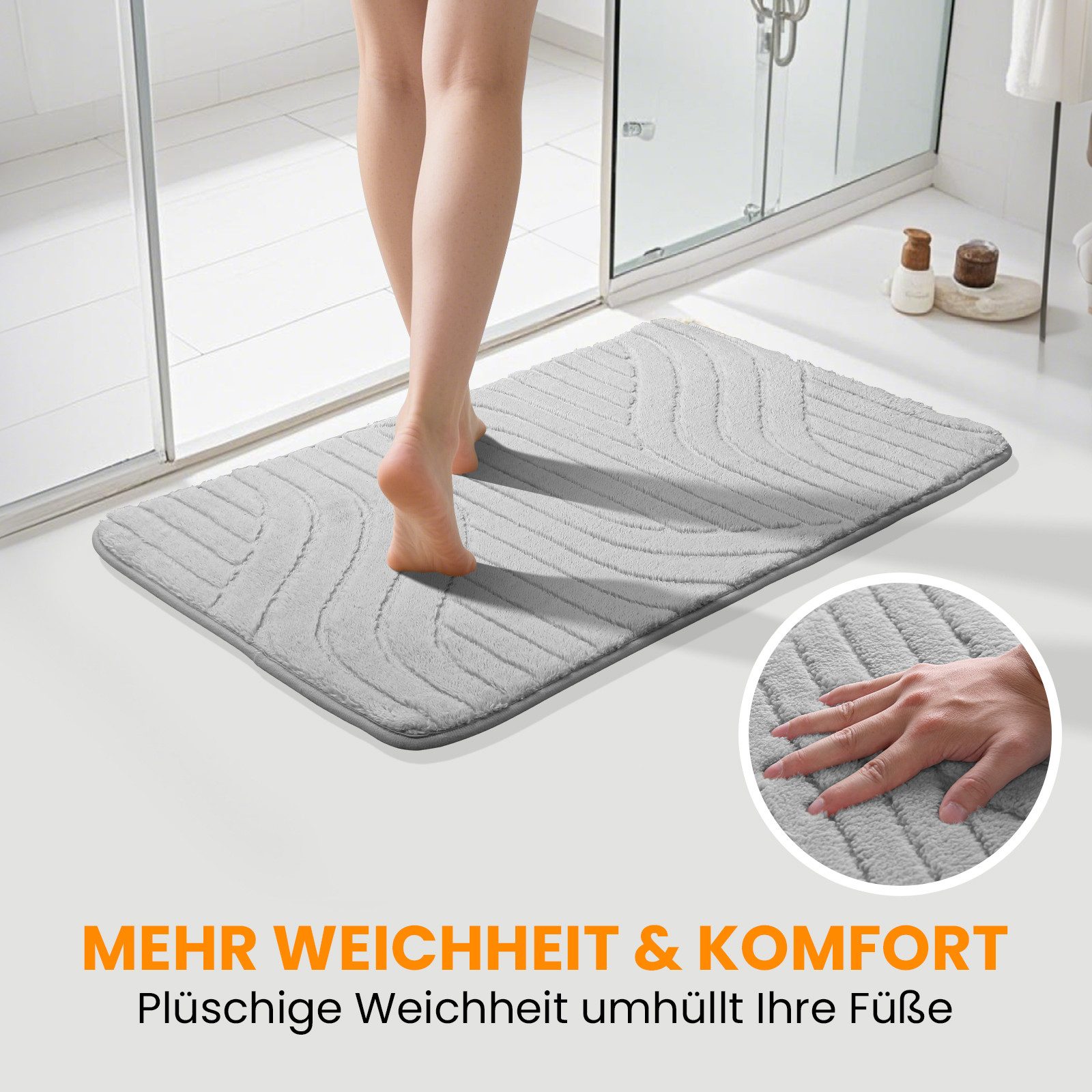 HOMELUX Badematte Badgarnitur 2-teilig mit Ausschnitt, weich & rutschfest, günstig online kaufen