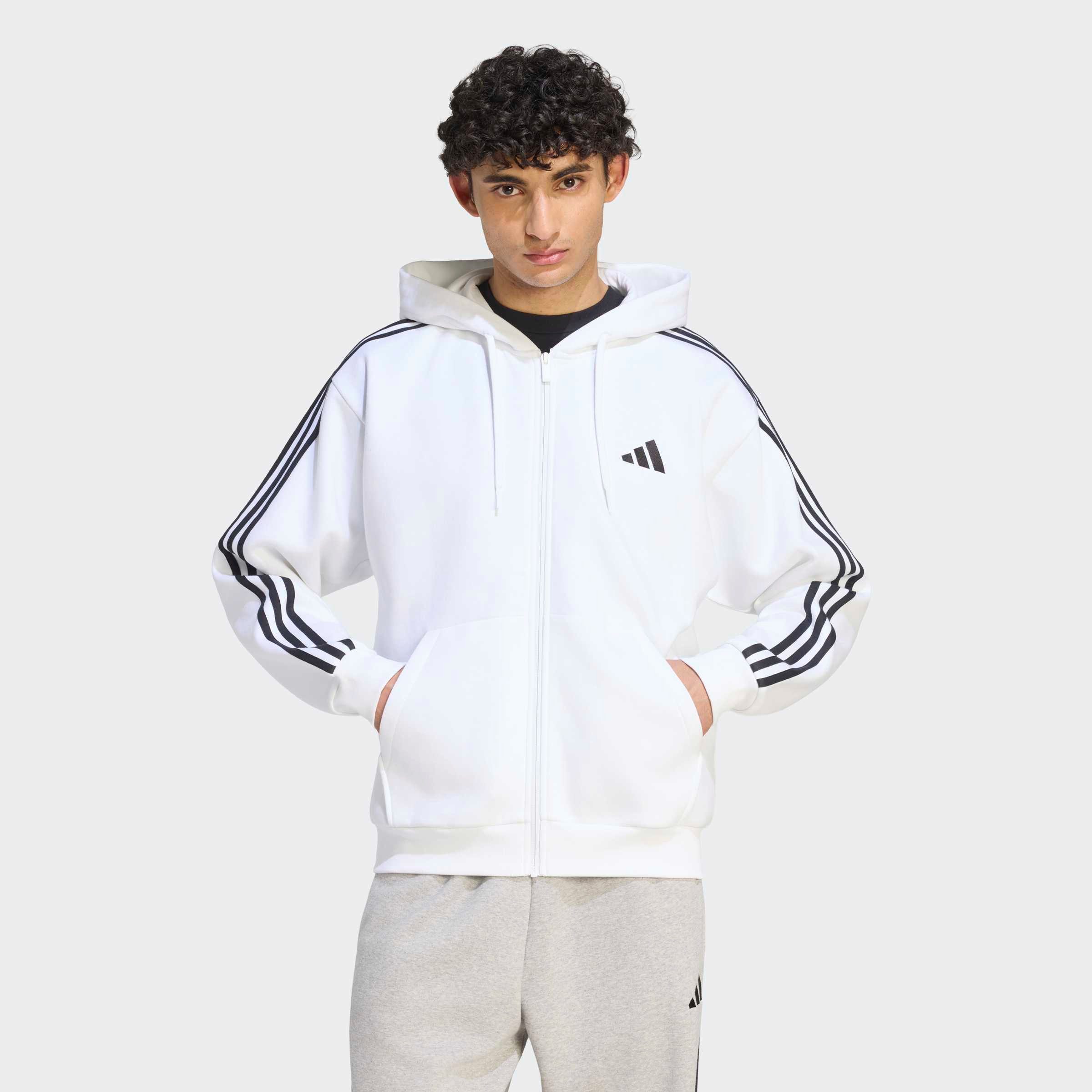 adidas Sportswear Kapuzensweatshirt ESSENTIALS 3-STREIFEN FLEECE