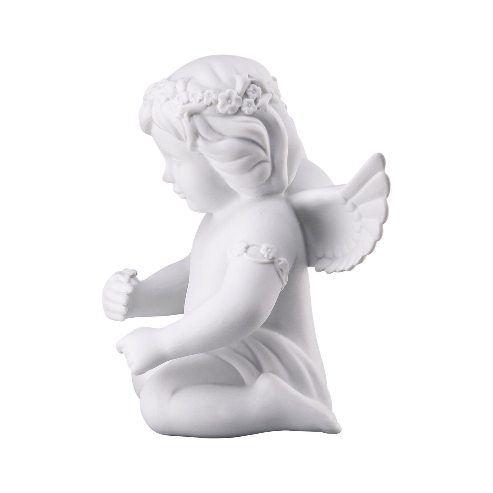 Porzellan, matt mit weiß Rosenthal Blumenkranz Engel Engel Dekofigur gross
